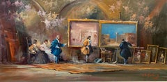 The Studio Of Canaletto - Figurative Painting by Norberto Martini