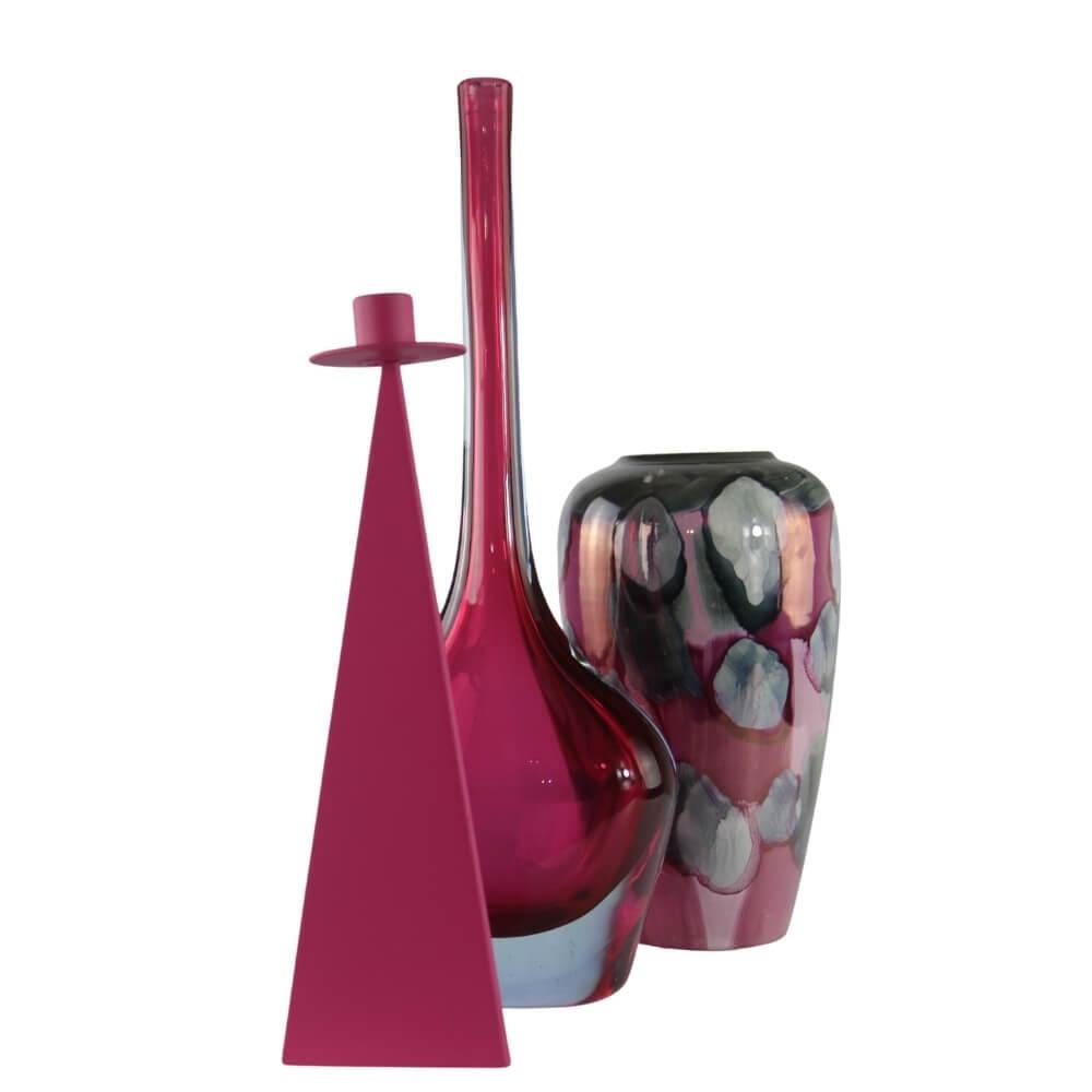 Danish Nord Steel Denmark Mid-Century - MCM- Candle Holder from the 60s - Bold Pink - For Sale