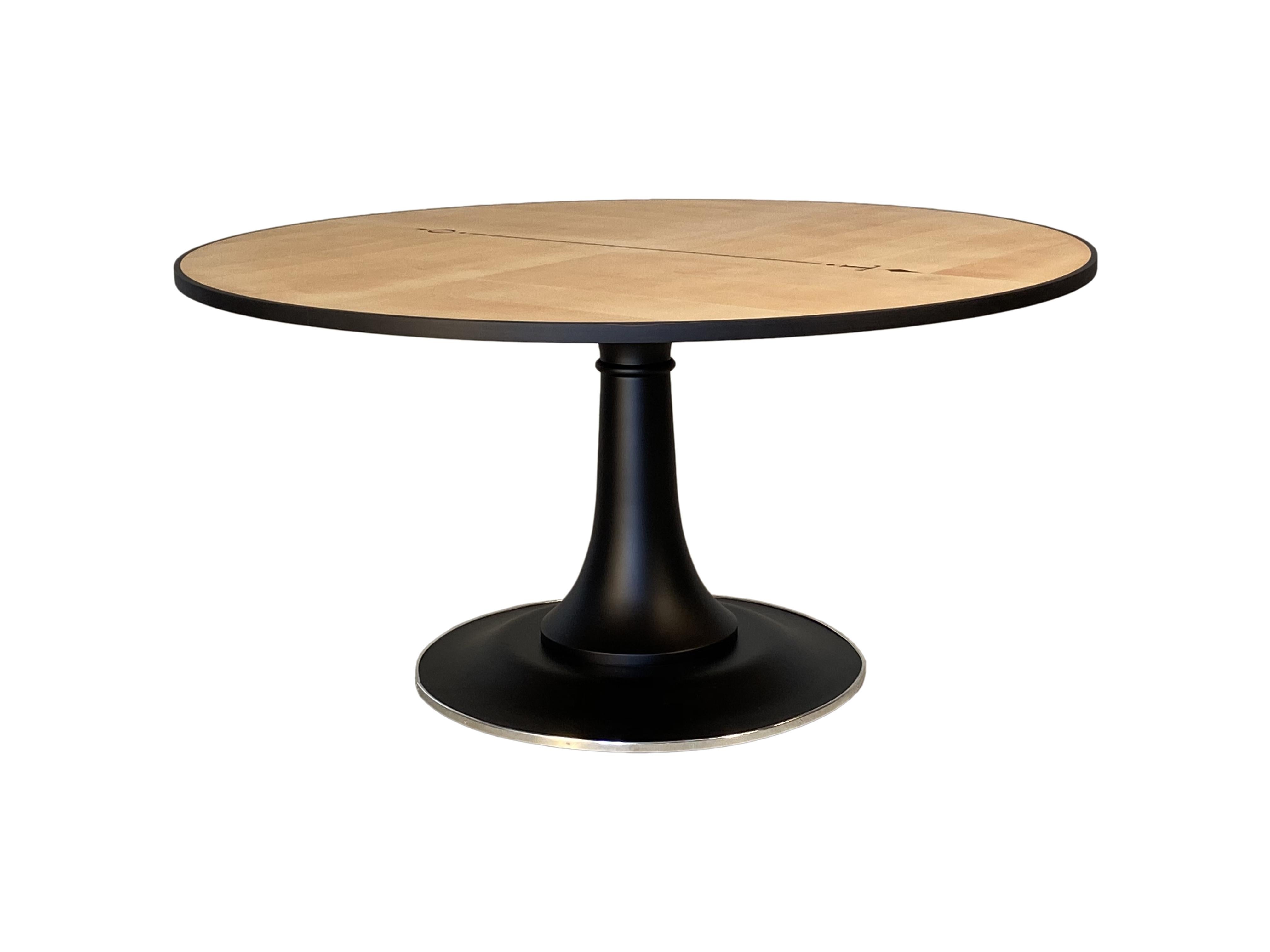 Italian Nord Sud, Round Table with Inlay on Top, by Morelato