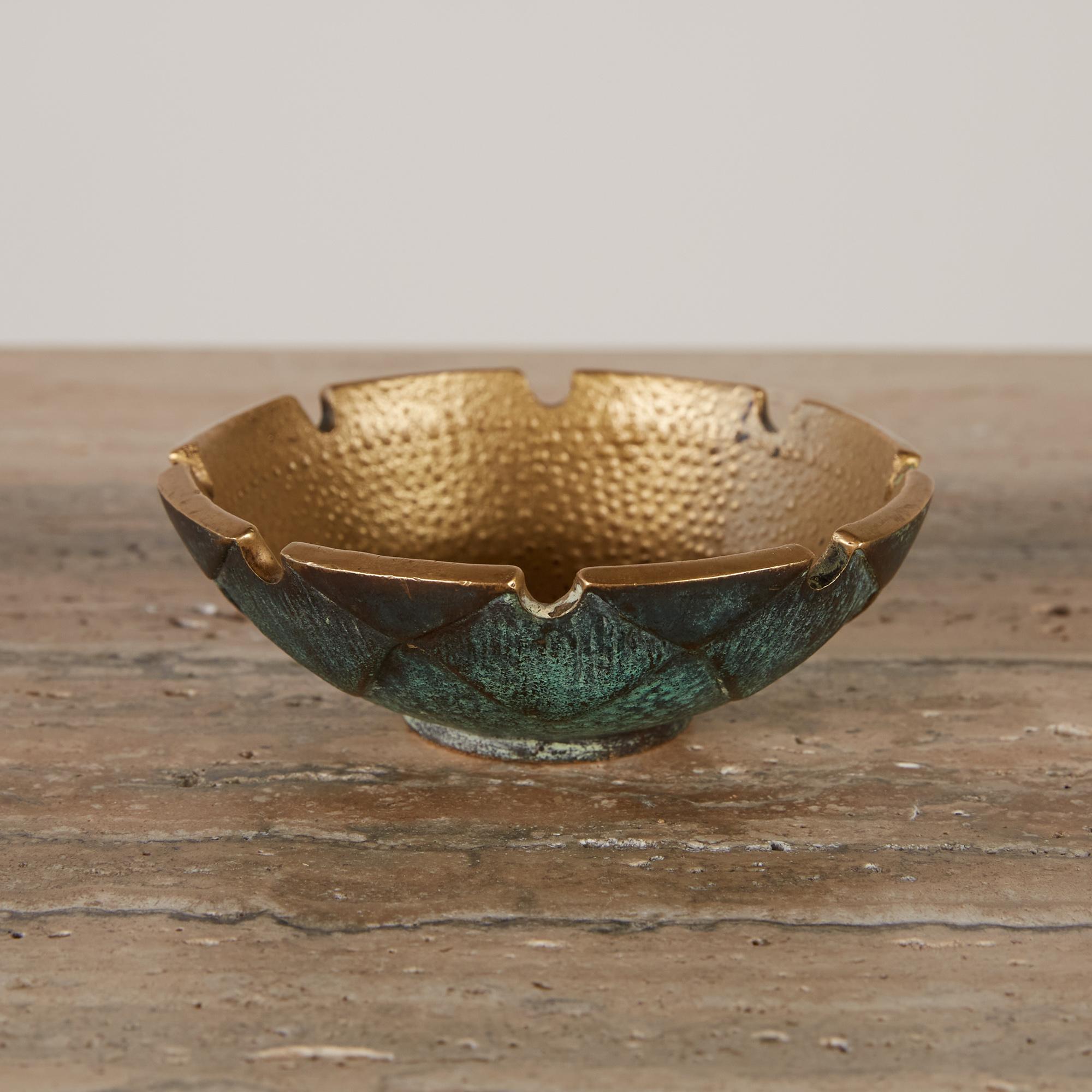 Israeli Nordia Round Cast Bronze Ashtray