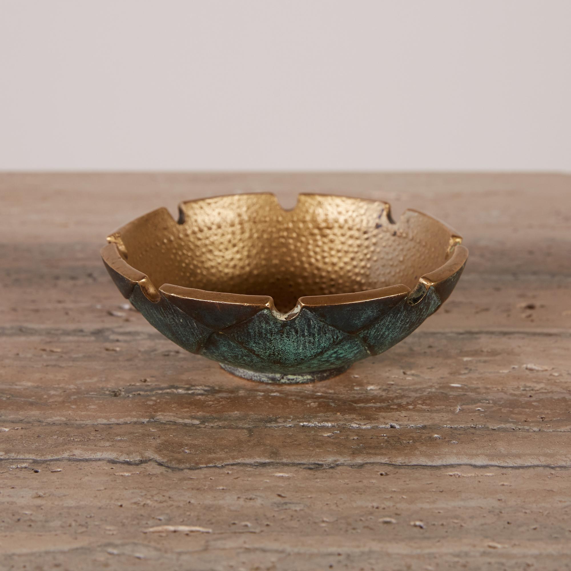 Gilt Nordia Round Cast Bronze Ashtray