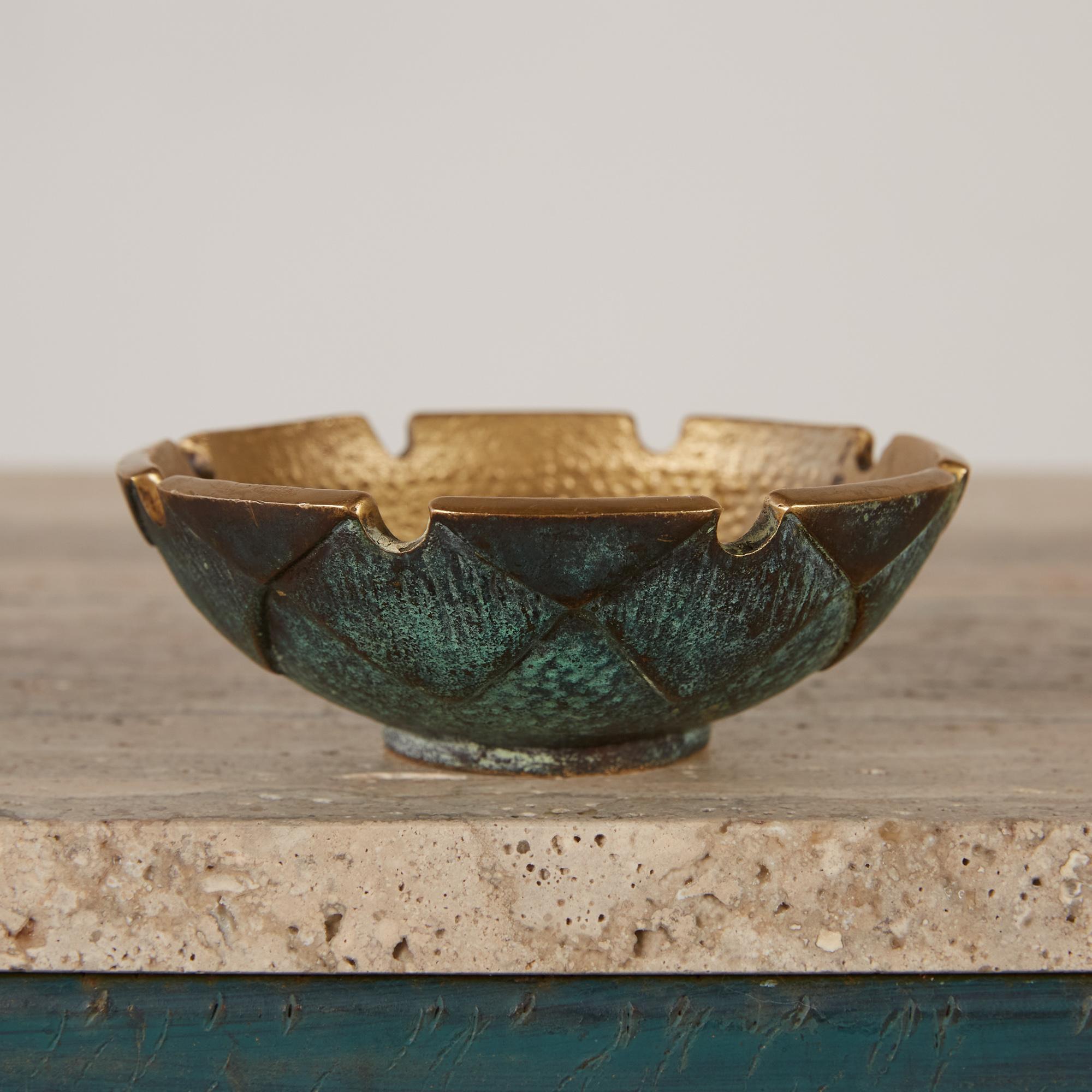 20th Century Nordia Round Cast Bronze Ashtray