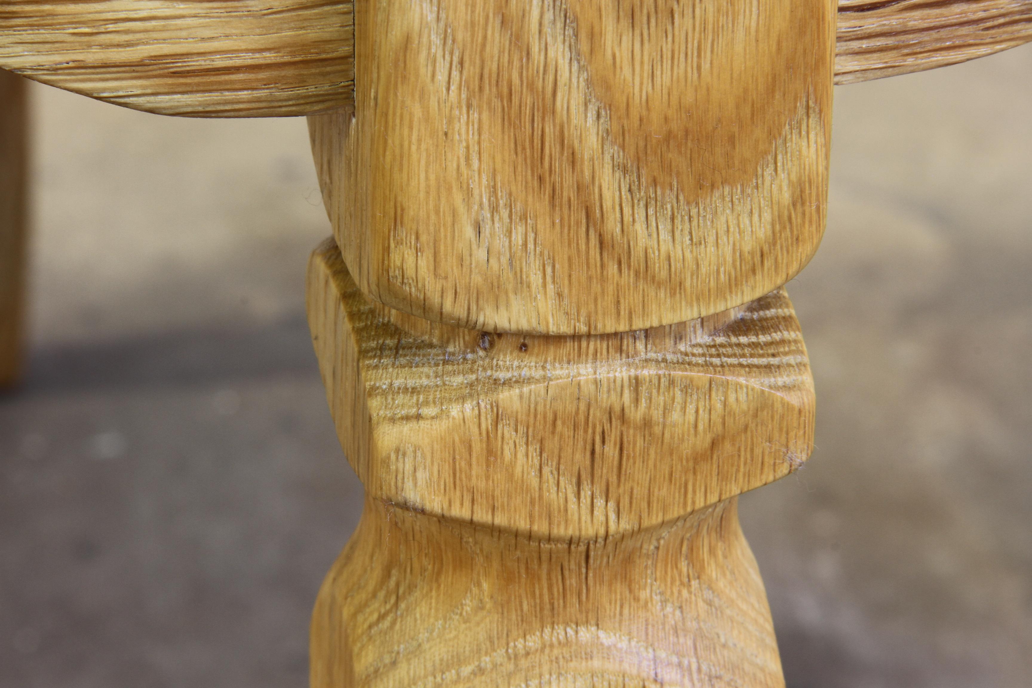 Nordic Brutalist Dining Table in Oak style of Henning Kjærnulf, 1960s For Sale 6