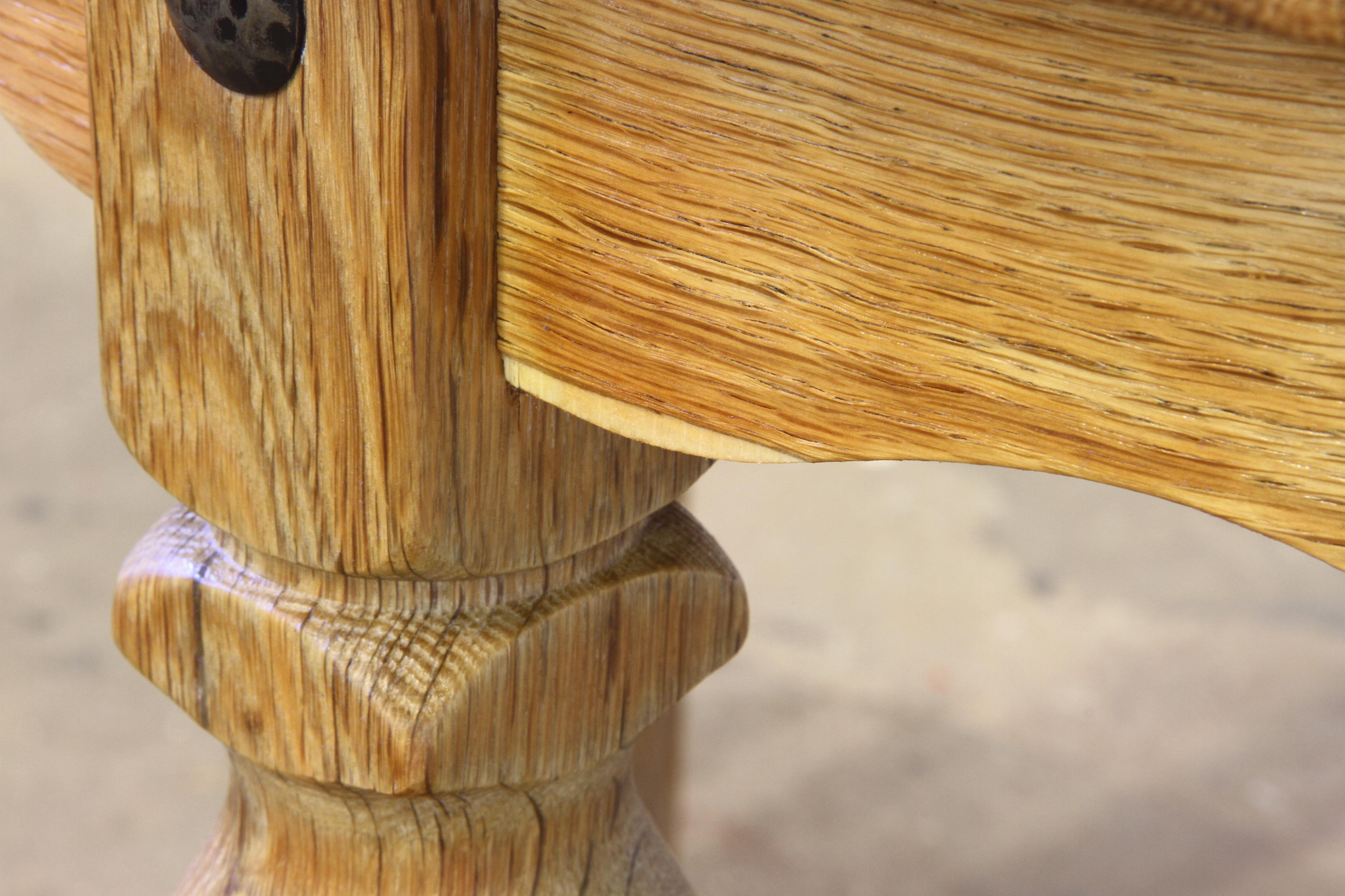 Nordic Brutalist Dining Table in Oak style of Henning Kjærnulf, 1960s For Sale 8