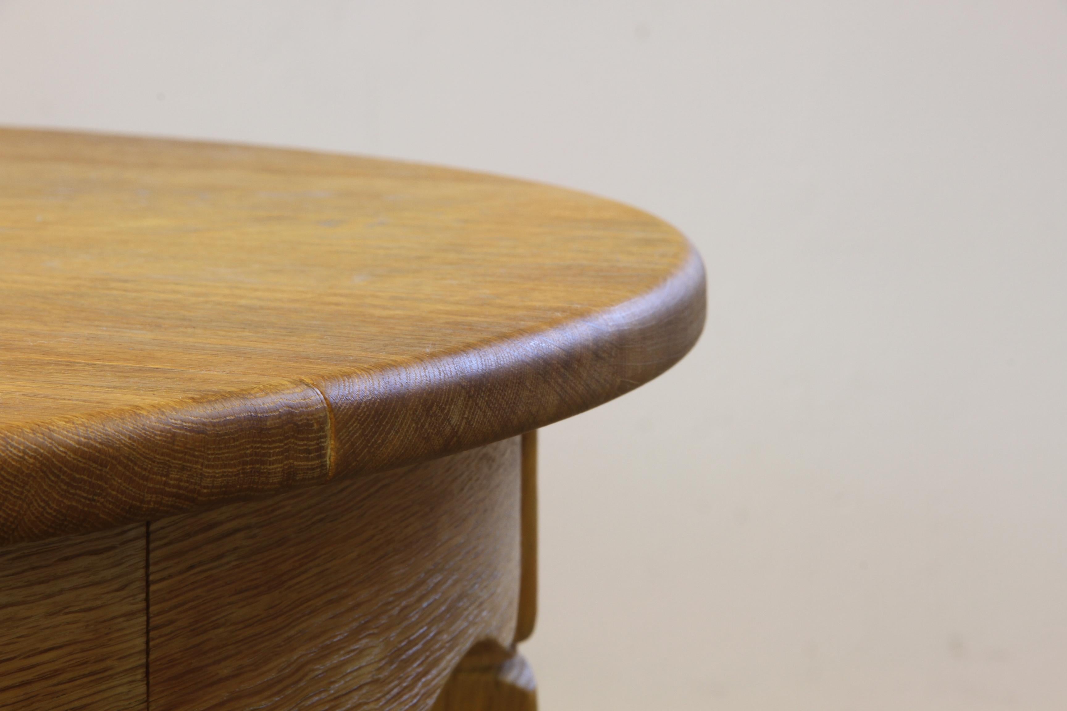 Nordic Brutalist Dining Table in Oak style of Henning Kjærnulf, 1960s For Sale 2