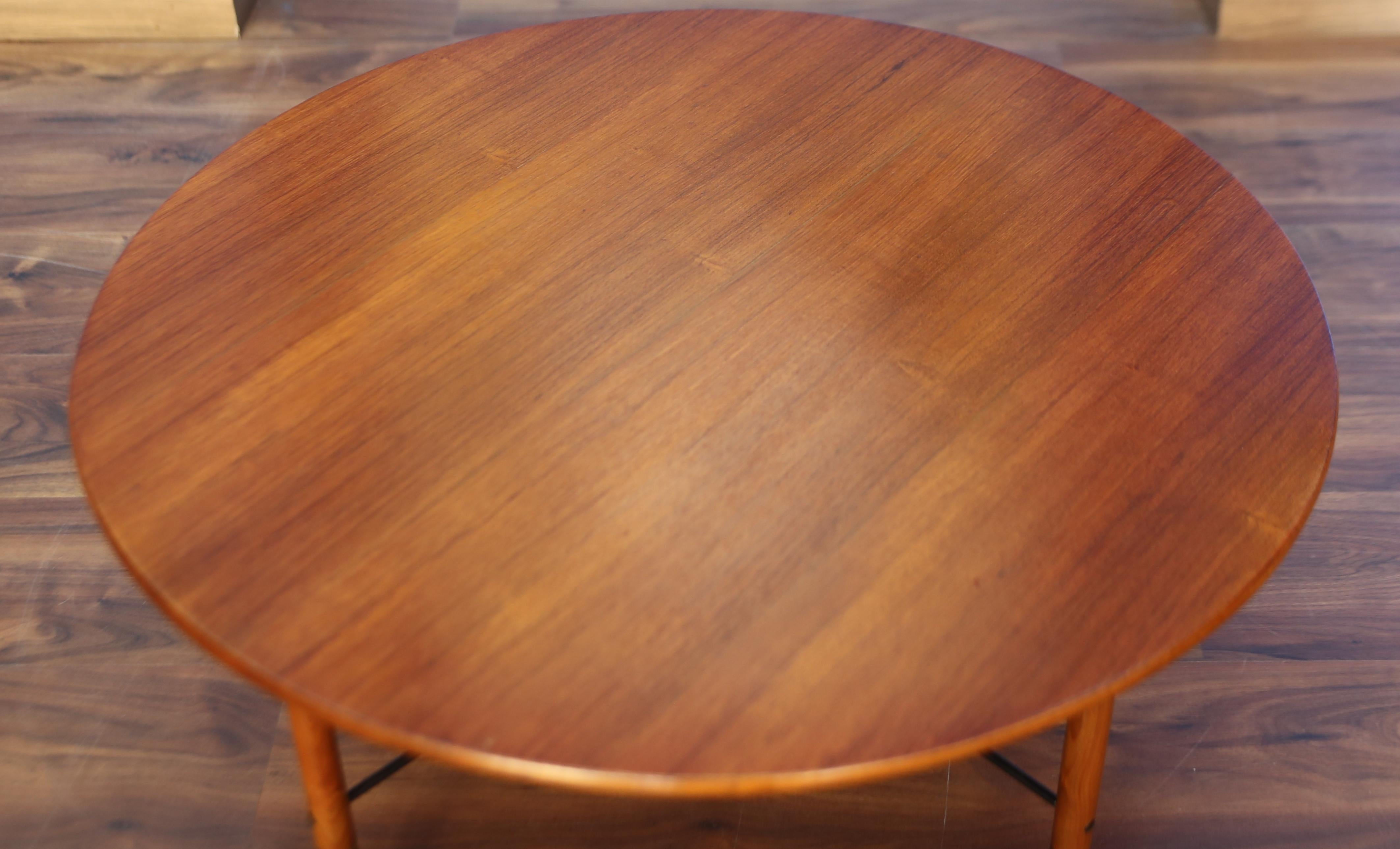 Brass Nordic design coffee table from the 1960s For Sale
