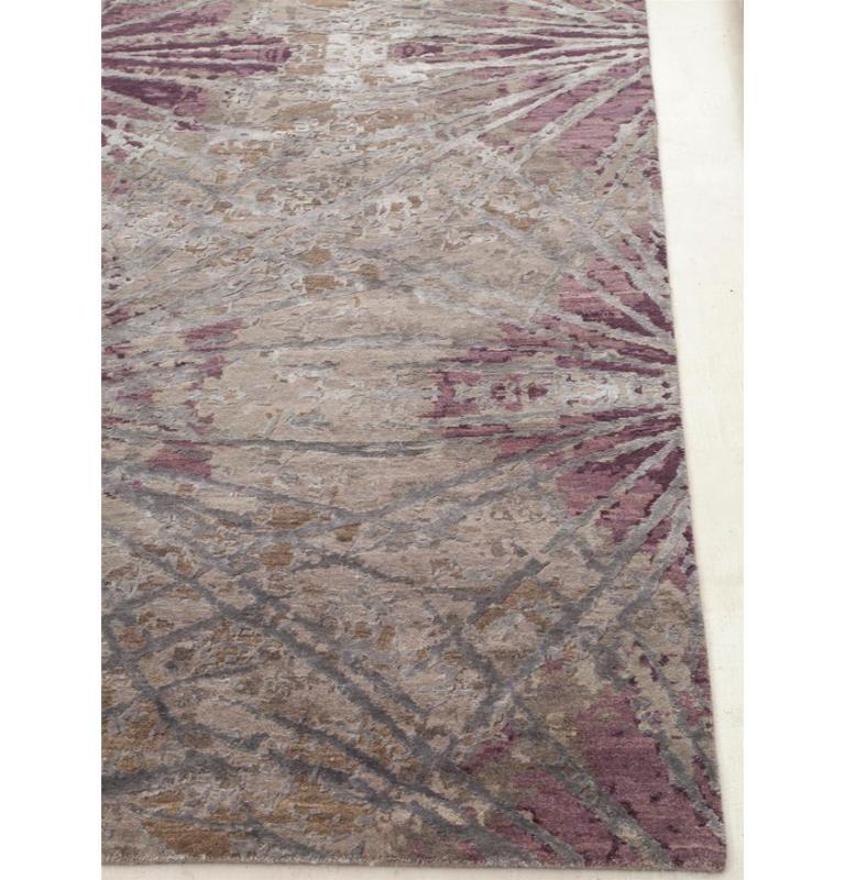 Nordic Enigma Aschenholz & Mauve 300x420 cm Handgeknüpfter Teppich (Moderne) im Angebot