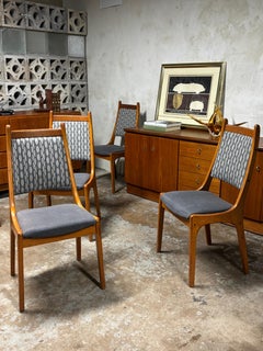 Nordic furniture danish teak high back dinning chairs s-6