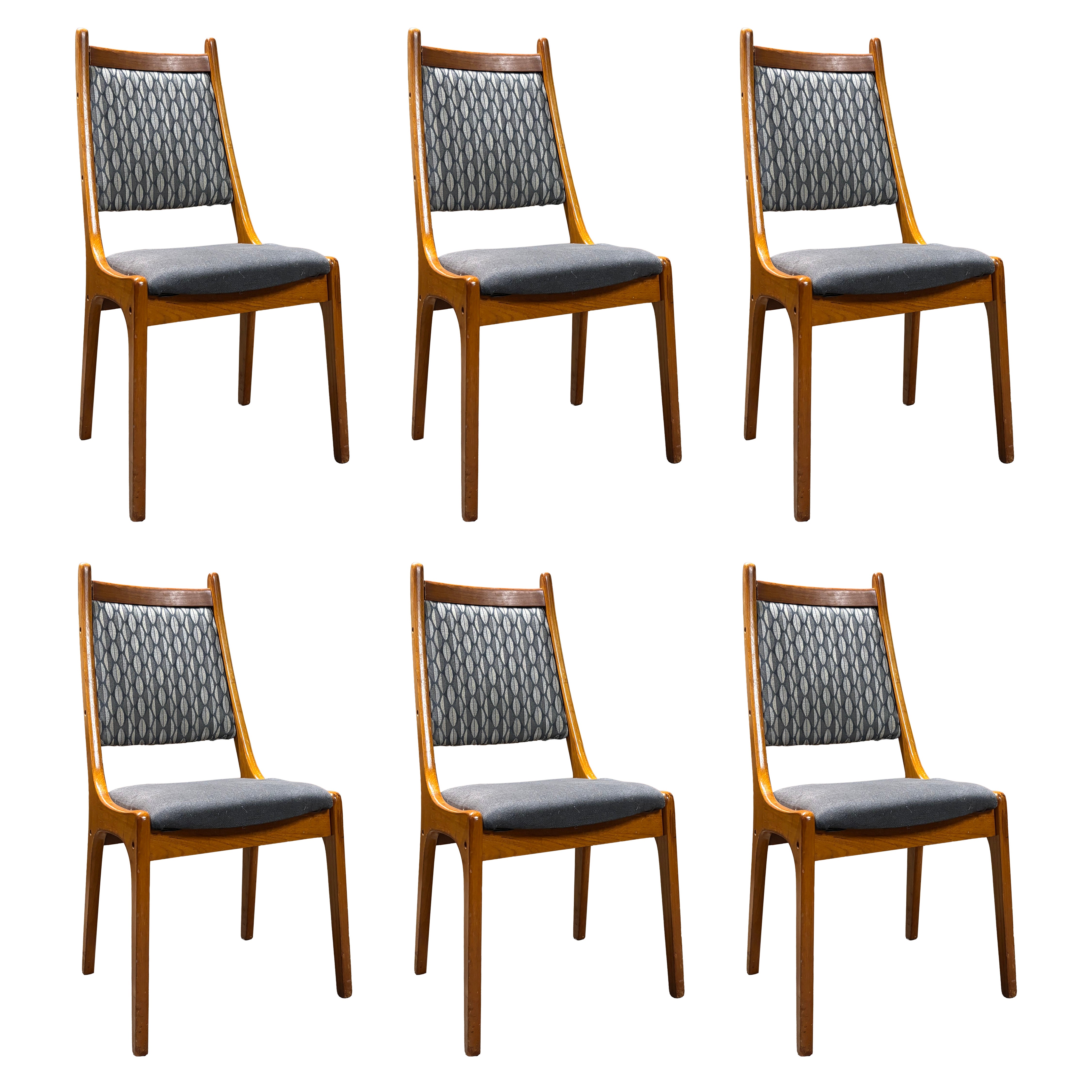 Nordic furniture danish teak high back dinning chairs s-6