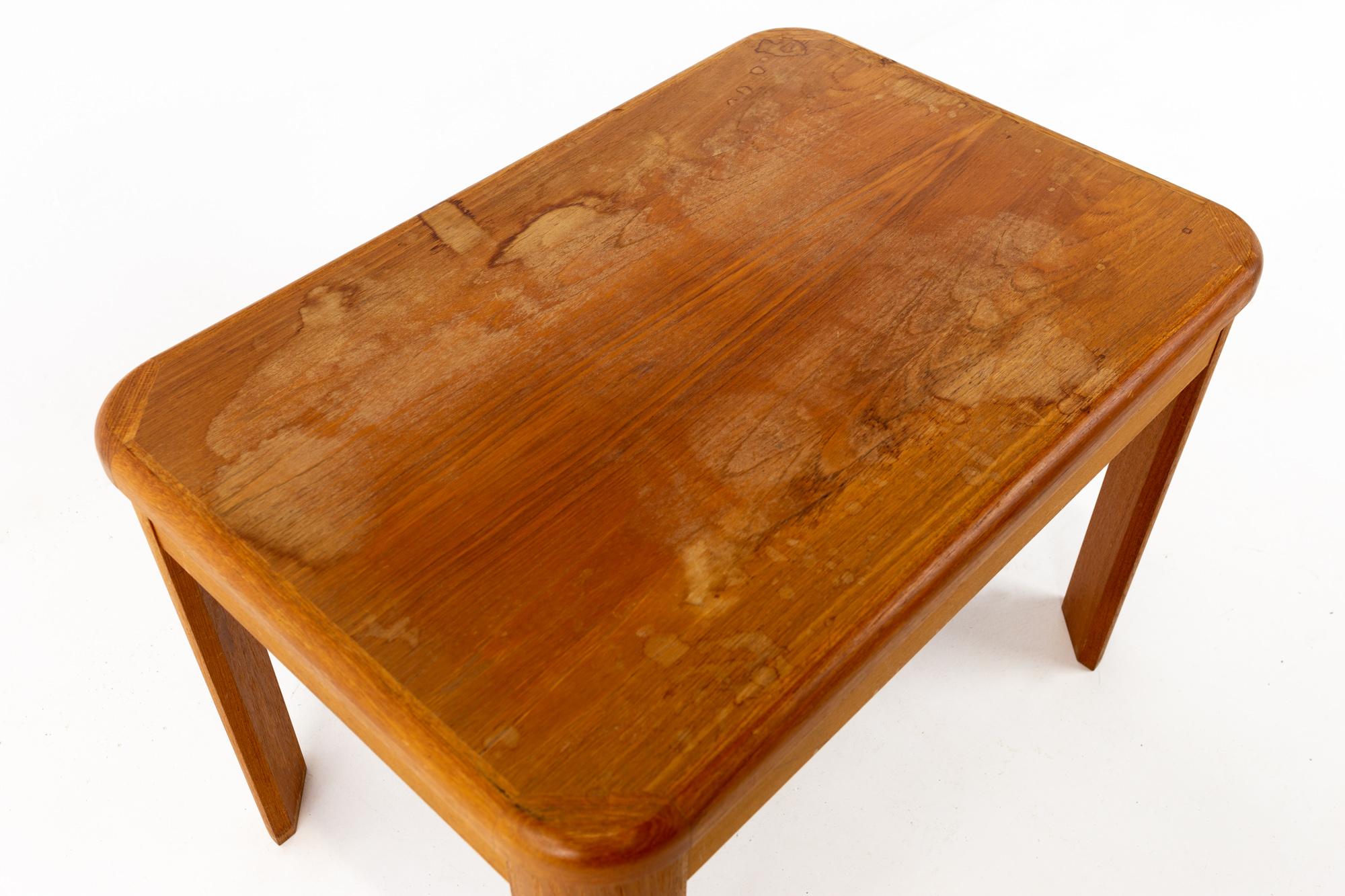 Late 20th Century Nordic Furniture Mid-Century Teak End Table For Sale