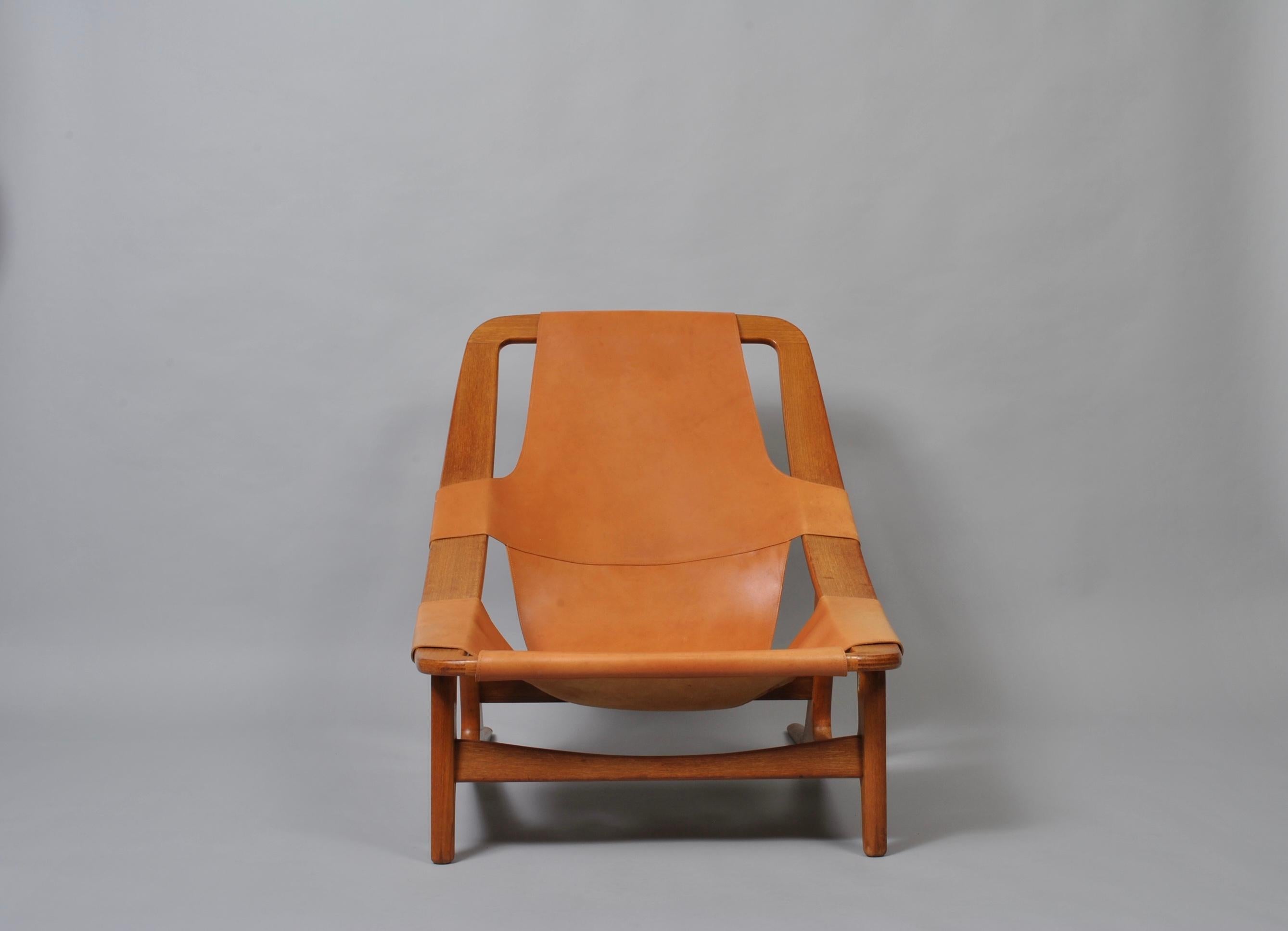 Leather Nordic Hunter ‘Holmenkollen’ Chair by Arne Tidemand Ruud, 1950s