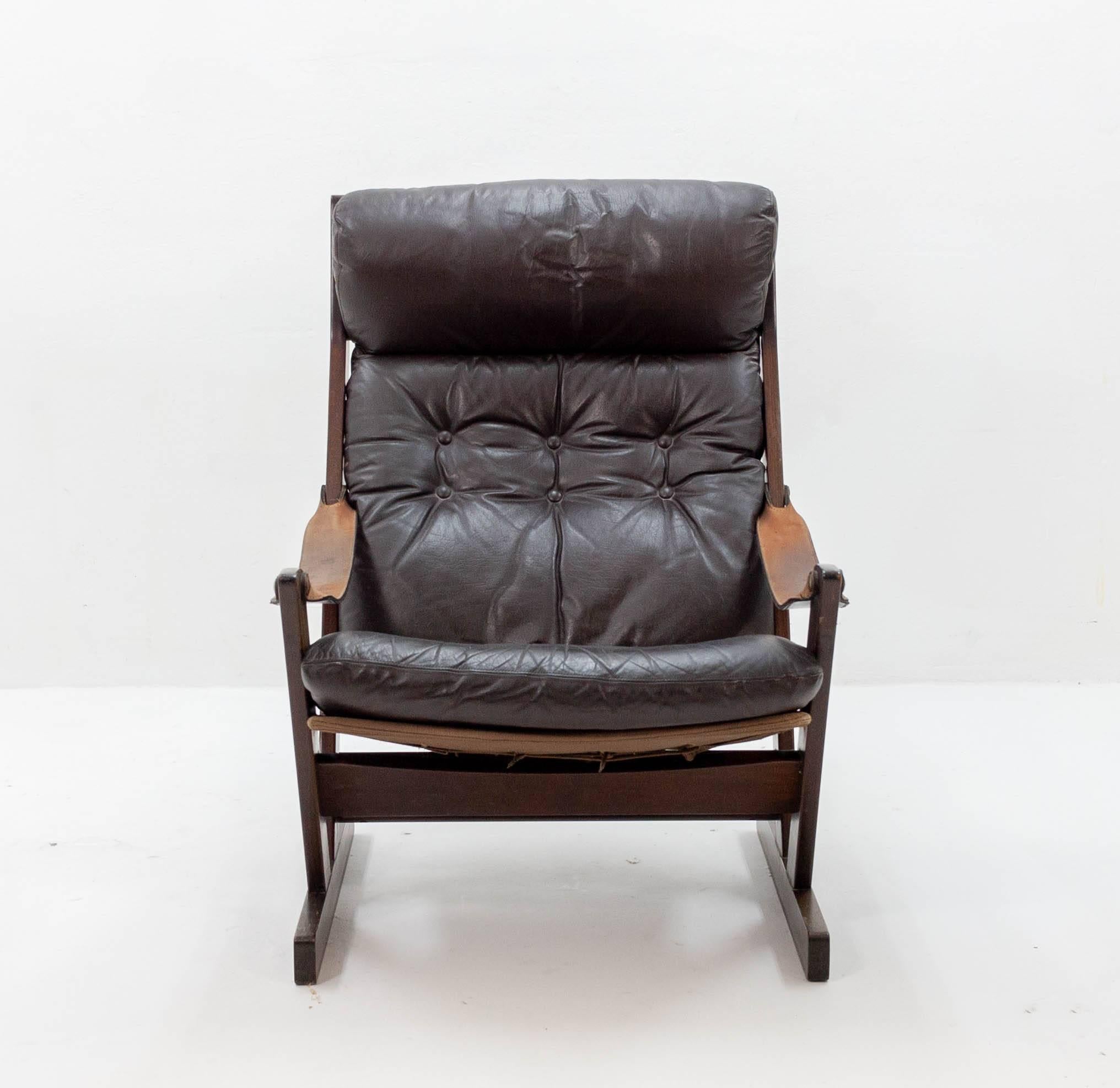 Norwegian Nordic Leather Lounge Chair