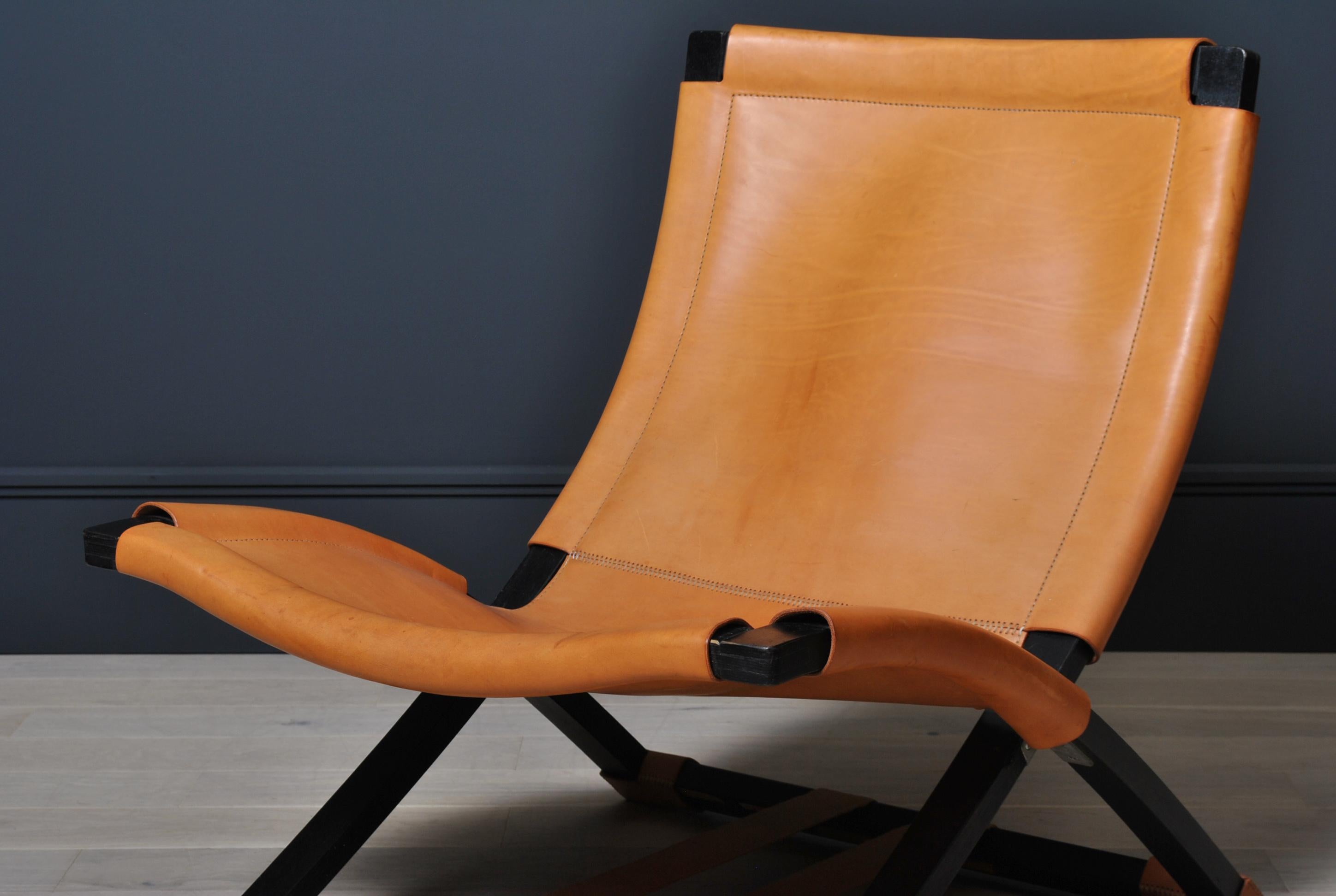 Mid-Century Modern Nordic Leather Lounge Chair by Ingmar Relling