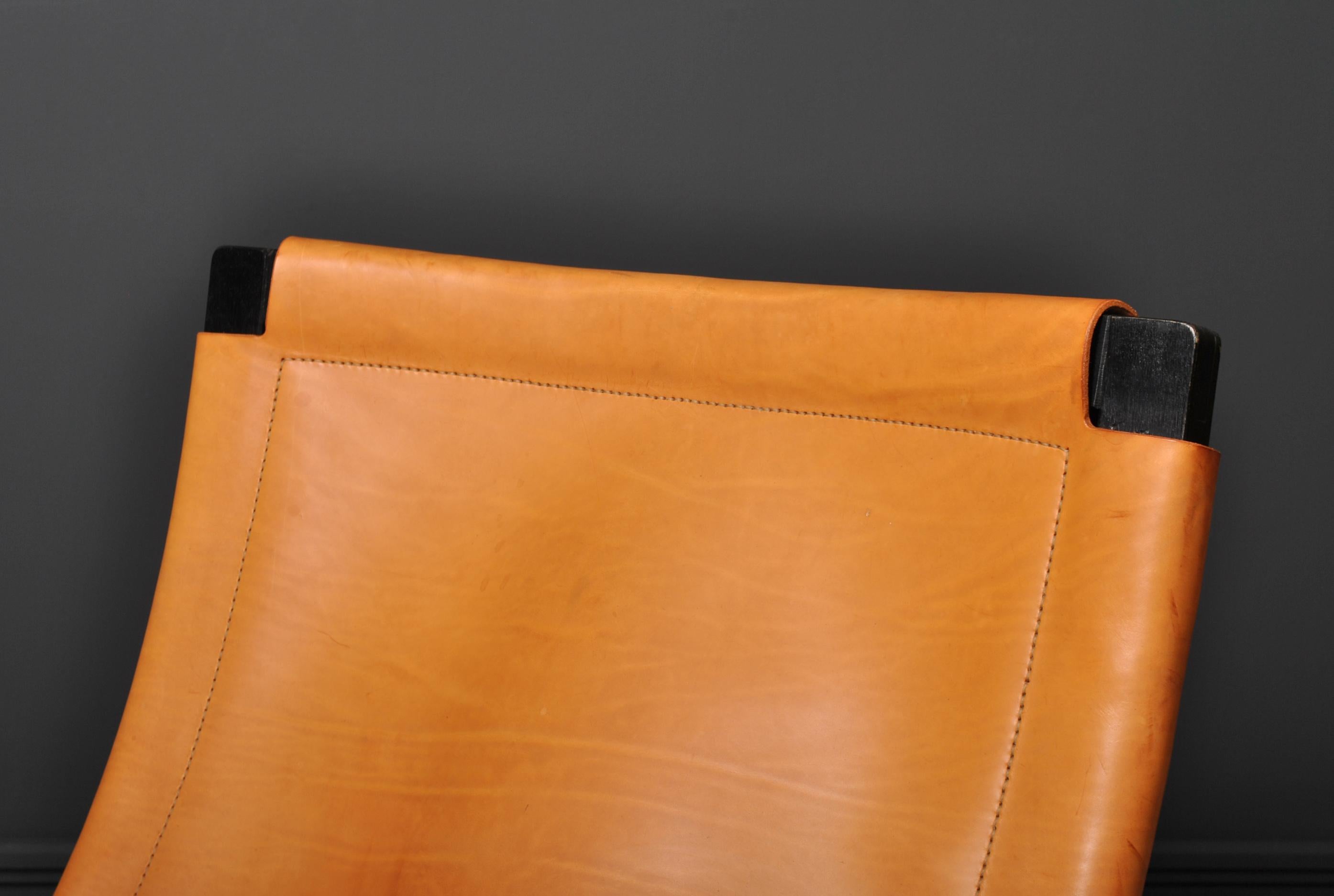 Norwegian Nordic Leather Lounge Chair by Ingmar Relling