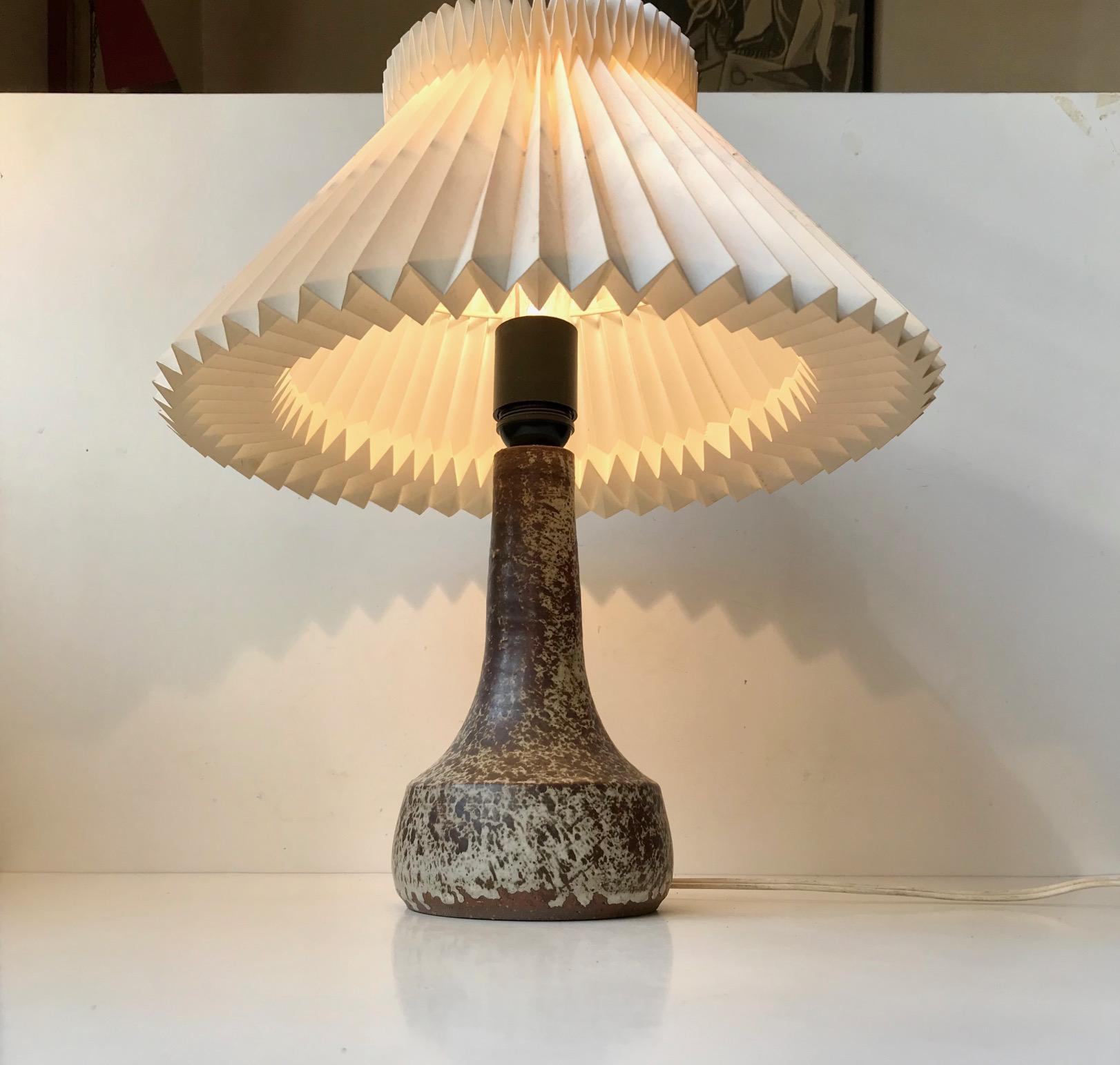 Scandinavian Nordic Modern Ceramic Table Lamp with Earthy Glazes, 1960s