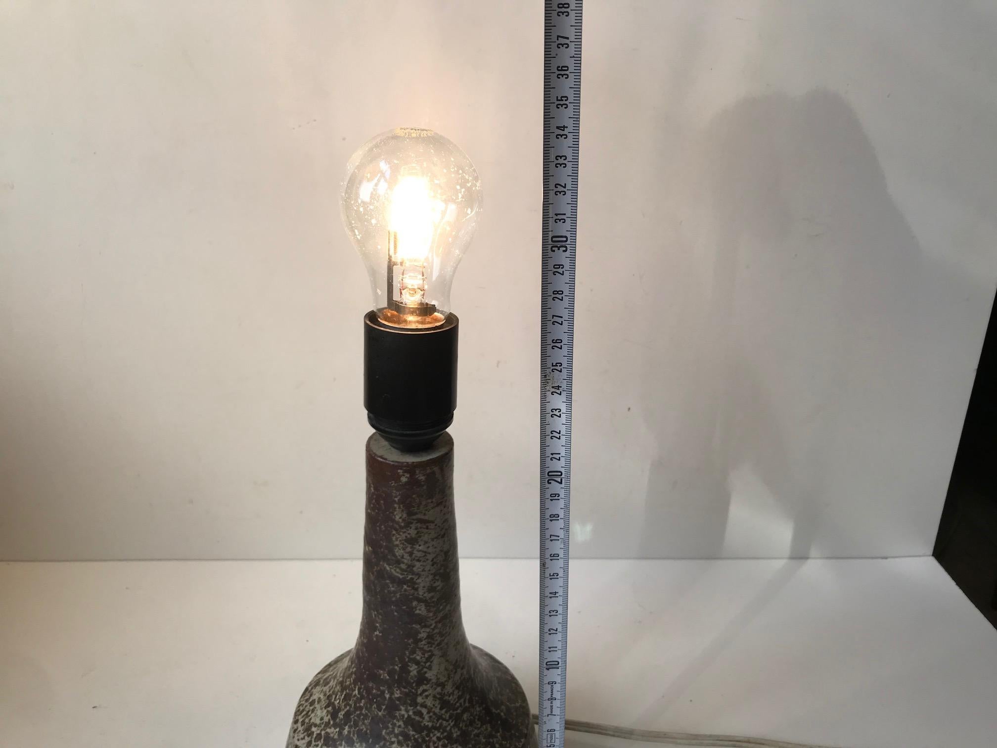 Nordic Modern Ceramic Table Lamp with Earthy Glazes, 1960s In Good Condition In Esbjerg, DK