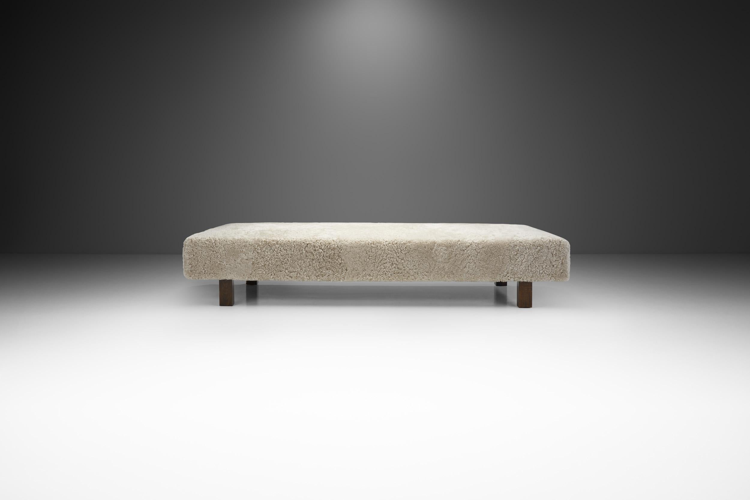 Scandinavian Modern Nordic Modern Daybed in Sheepskin, Scandinavia, ca 1950s