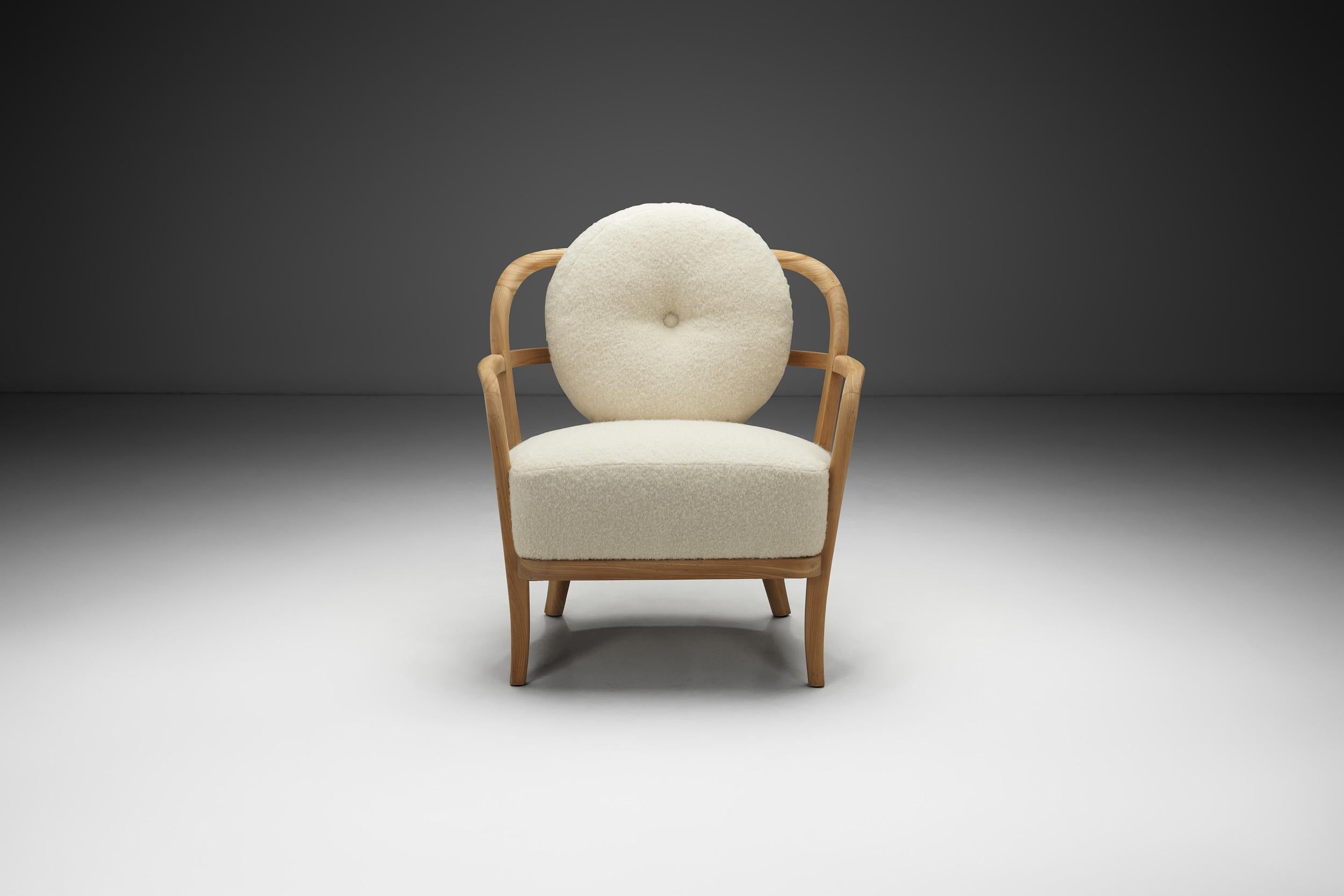 Mid-Century Modern Nordic Modern Upholstered Armchair by Oy Boman Ab, Finland 1940s For Sale