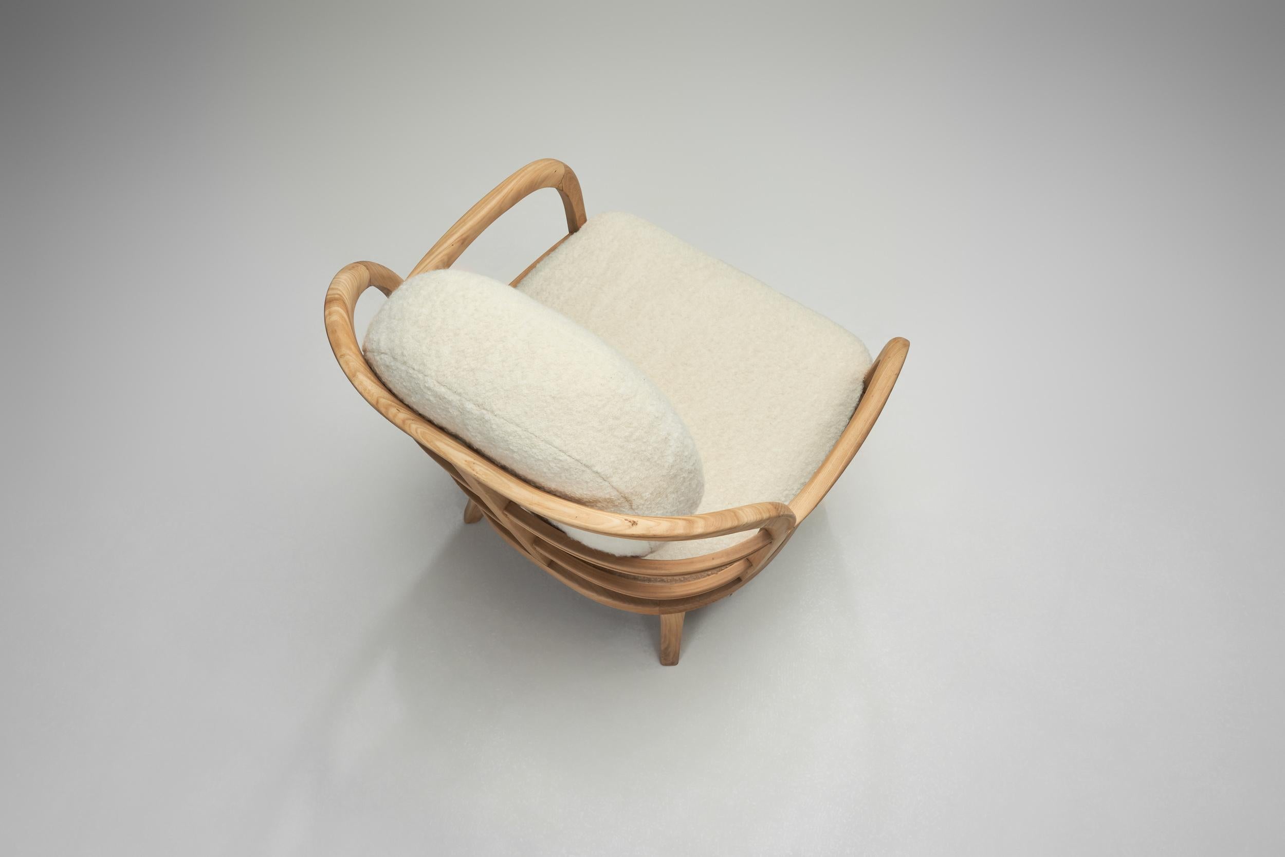 Nordic Modern Upholstered Armchair by Oy Boman Ab, Finland 1940s For Sale 1