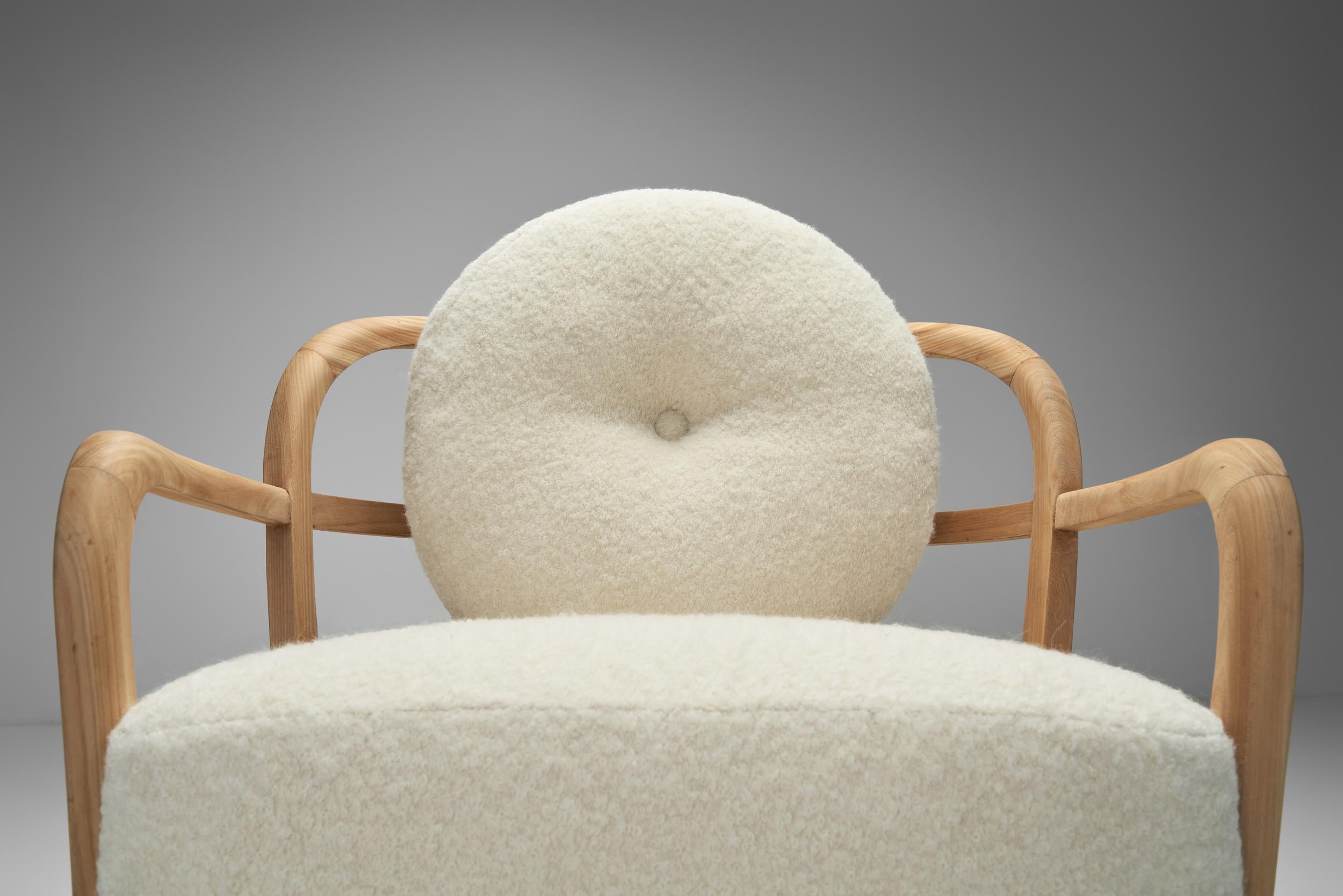 Nordic Modern Upholstered Armchair by Oy Boman Ab, Finland 1940s For Sale 2