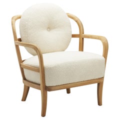 Nordic Modern Upholstered Armchair by Oy Boman Ab, Finland 1940s
