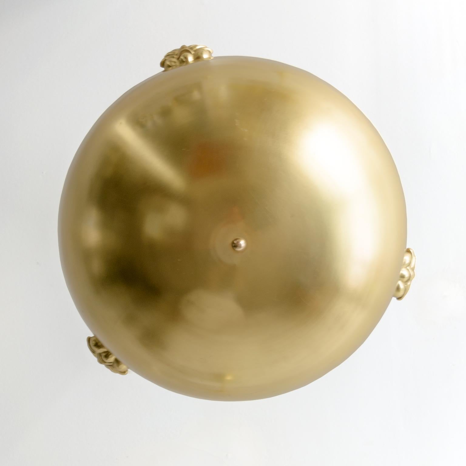 Polished Nordic Modernist polished brass pendant by 