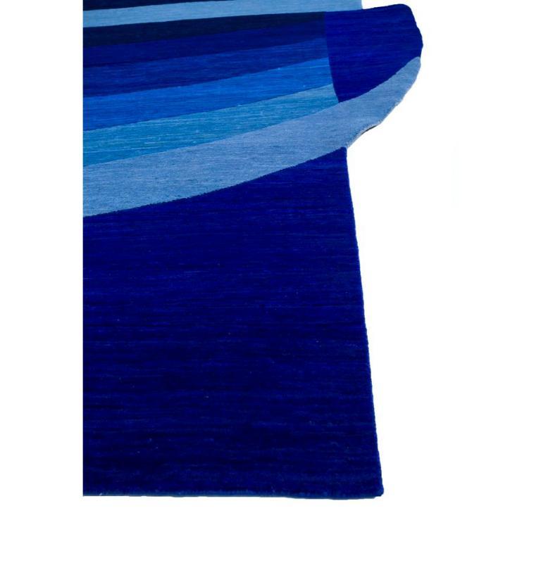 Modern Nordic Nightscape Blue Berry & Blue Berry 240x330 cm Hand Knotted Rug For Sale