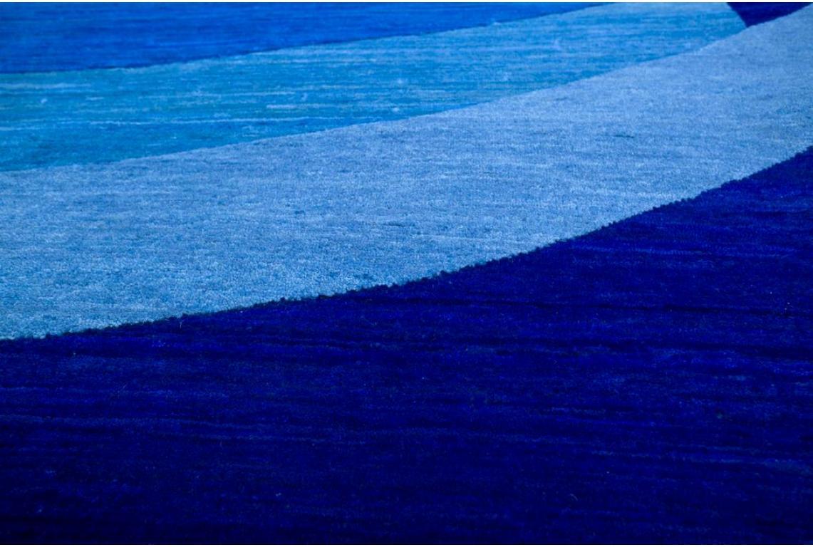 Indian Nordic Nightscape Blue Berry & Blue Berry 240x330 cm Hand Knotted Rug For Sale