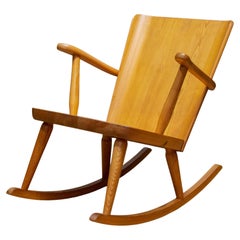 Rocking Chair en pin nordique de Göran Malmval pour Svensk Fur, Suède, c. 1950-1960