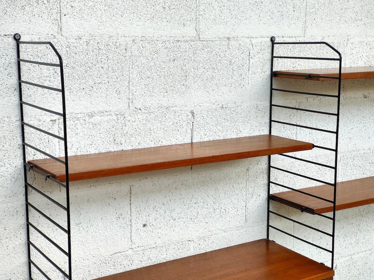 Mid-20th Century Nordic Scandinavian Style Stripes Bookcase from the 1960s For Sale