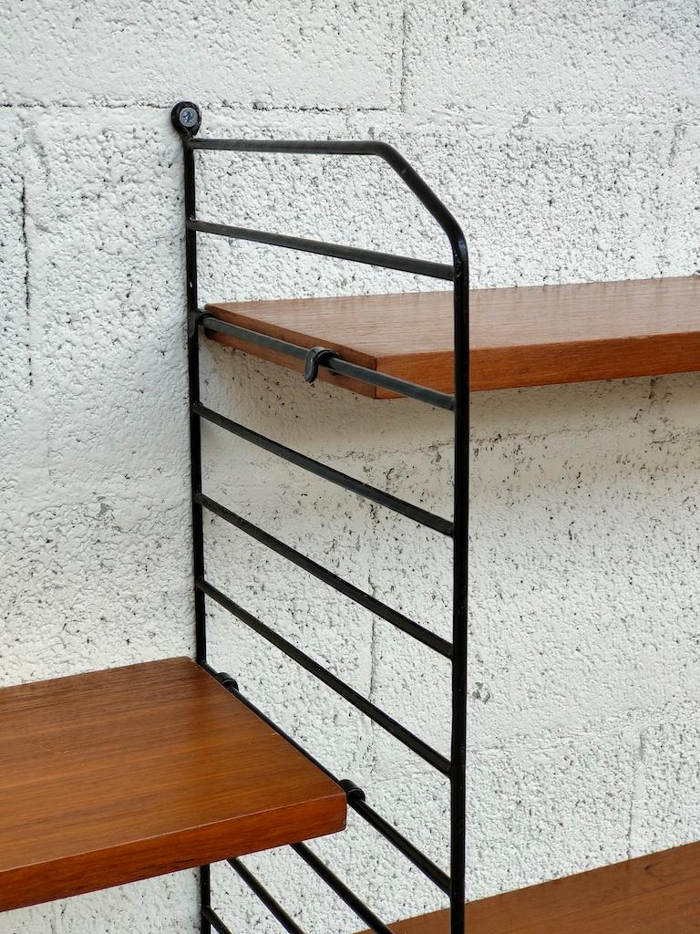 Metal Nordic Scandinavian Style Stripes Bookcase from the 1960s For Sale