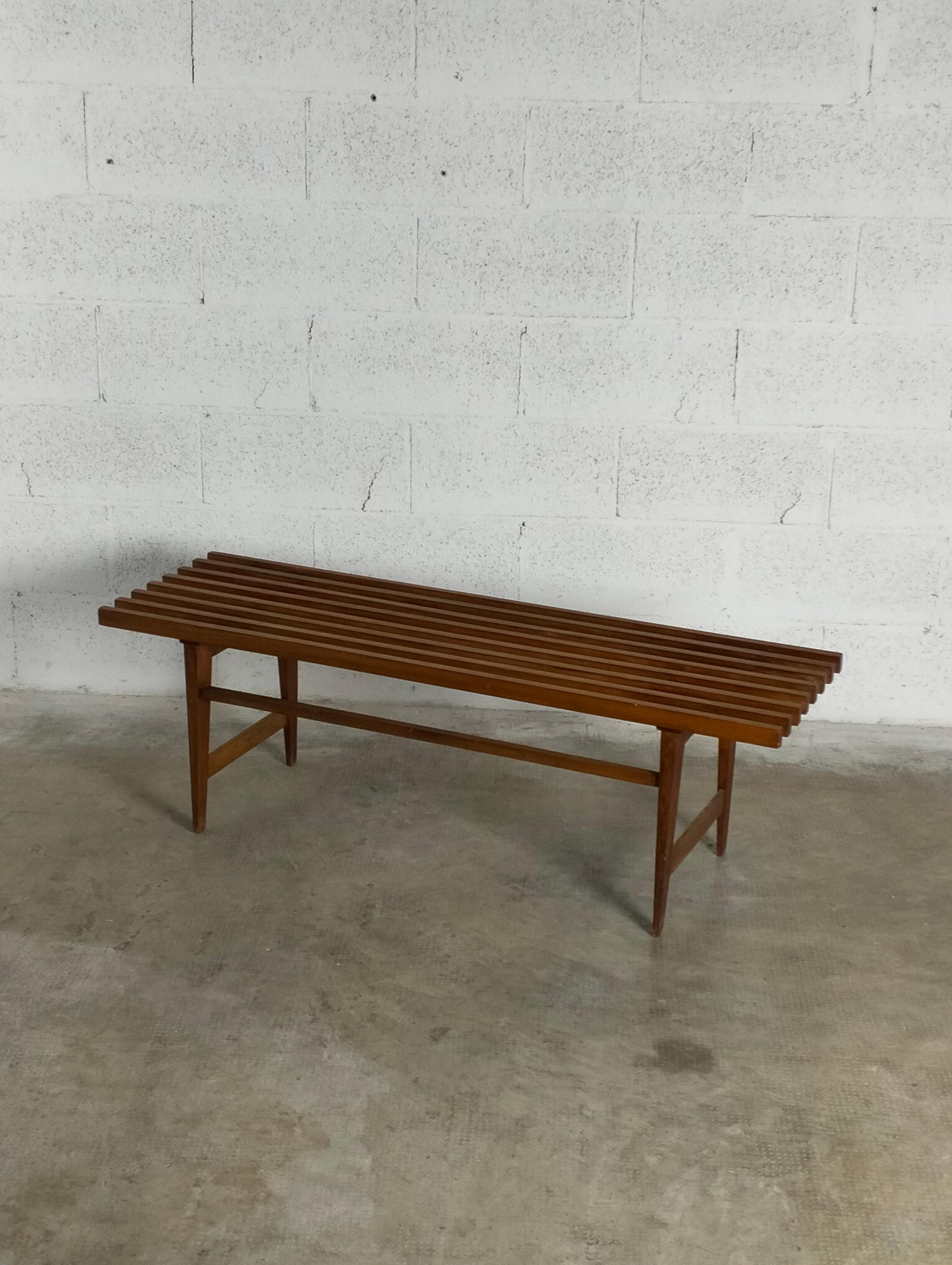 Scandinavian Modern Nordic Scandinavian Style Teak Bench from the 1960s For Sale