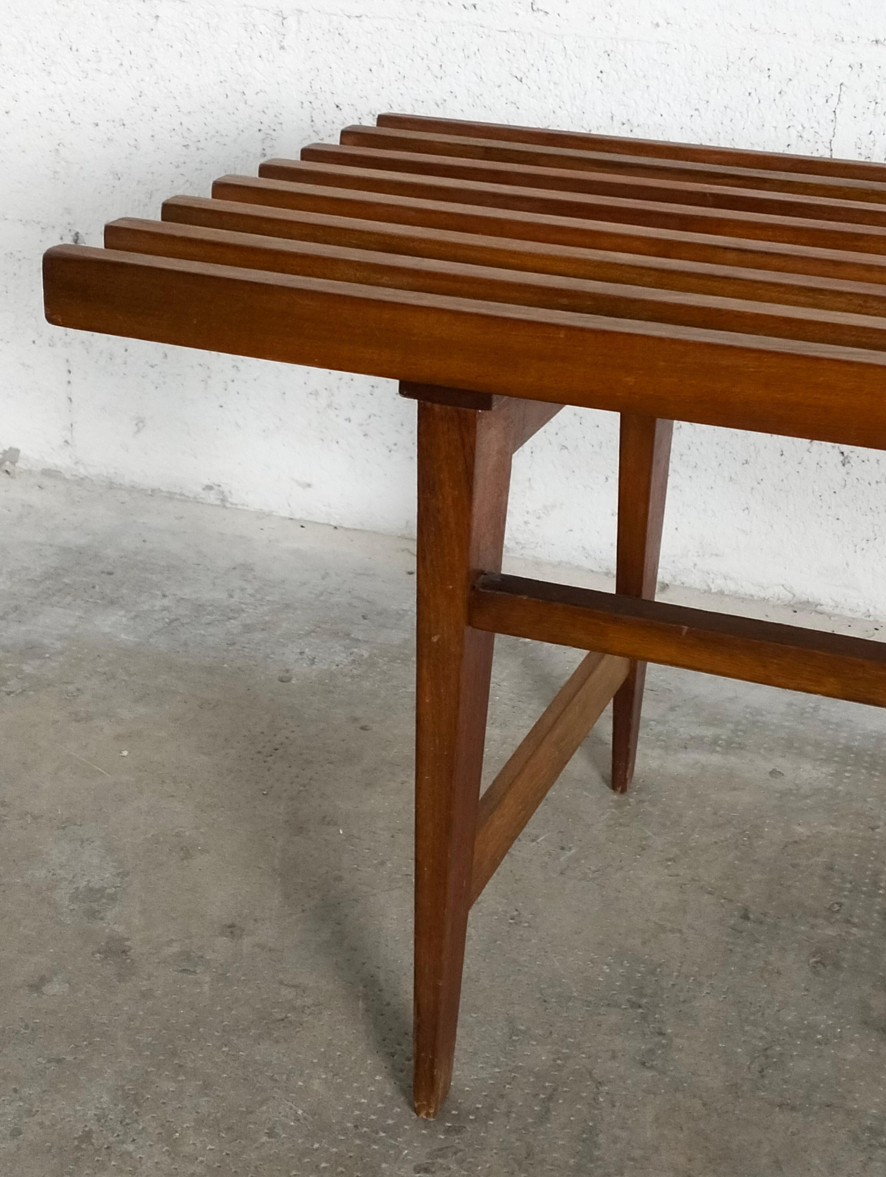 Mid-20th Century Nordic Scandinavian Style Teak Bench from the 1960s For Sale
