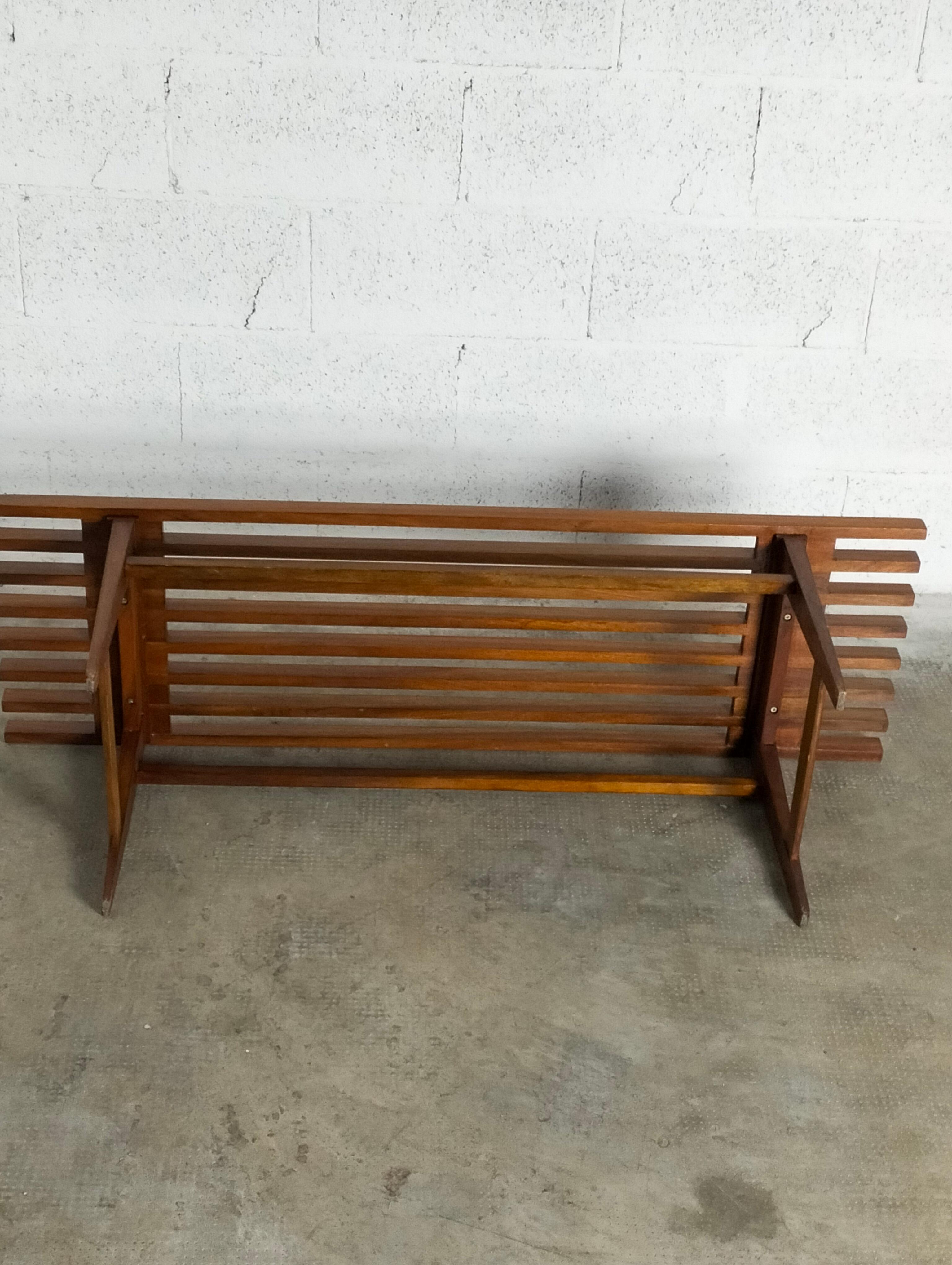 Nordic Scandinavian Style Teak Bench from the 1960s For Sale 2