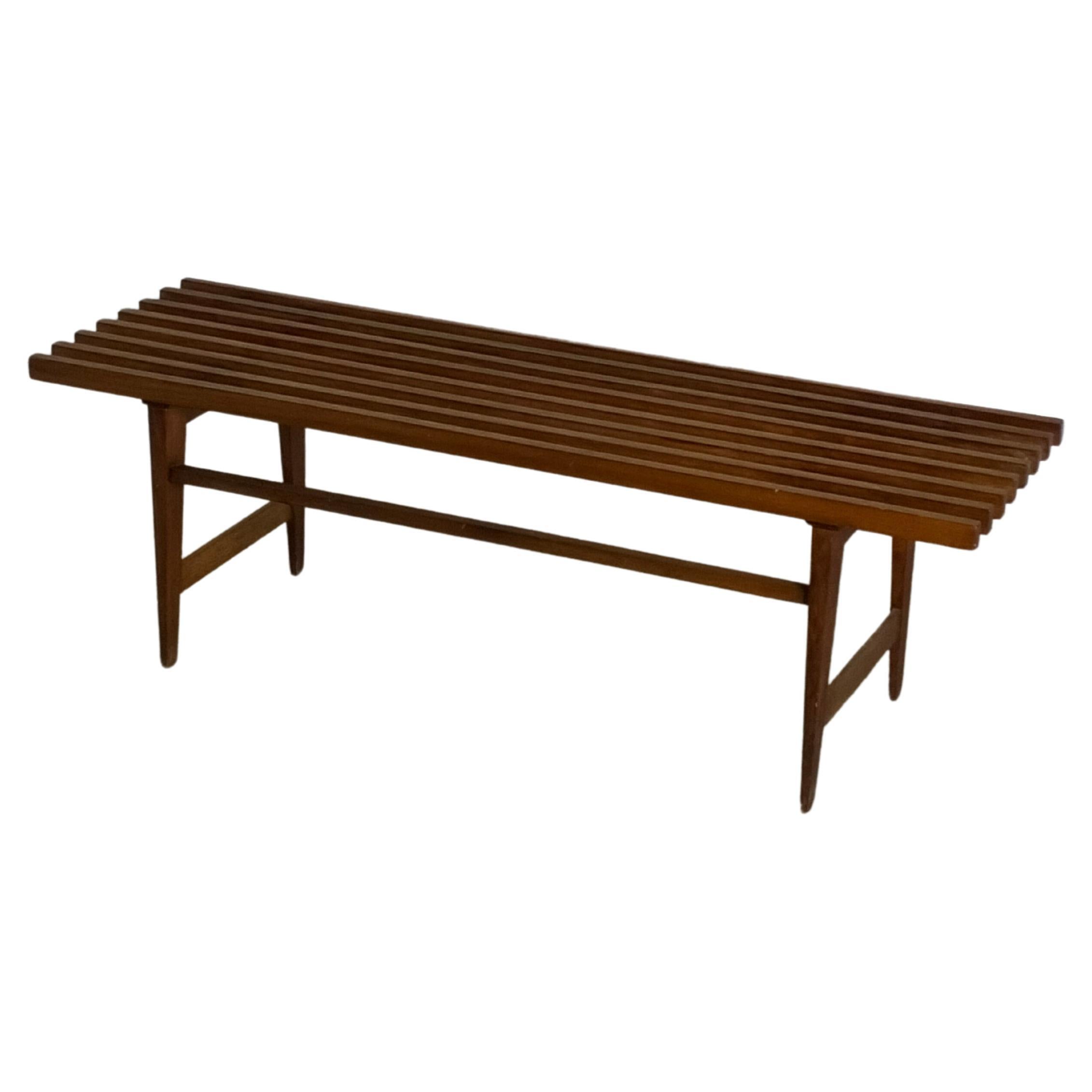 Banc en teck de style scandinave des années 60