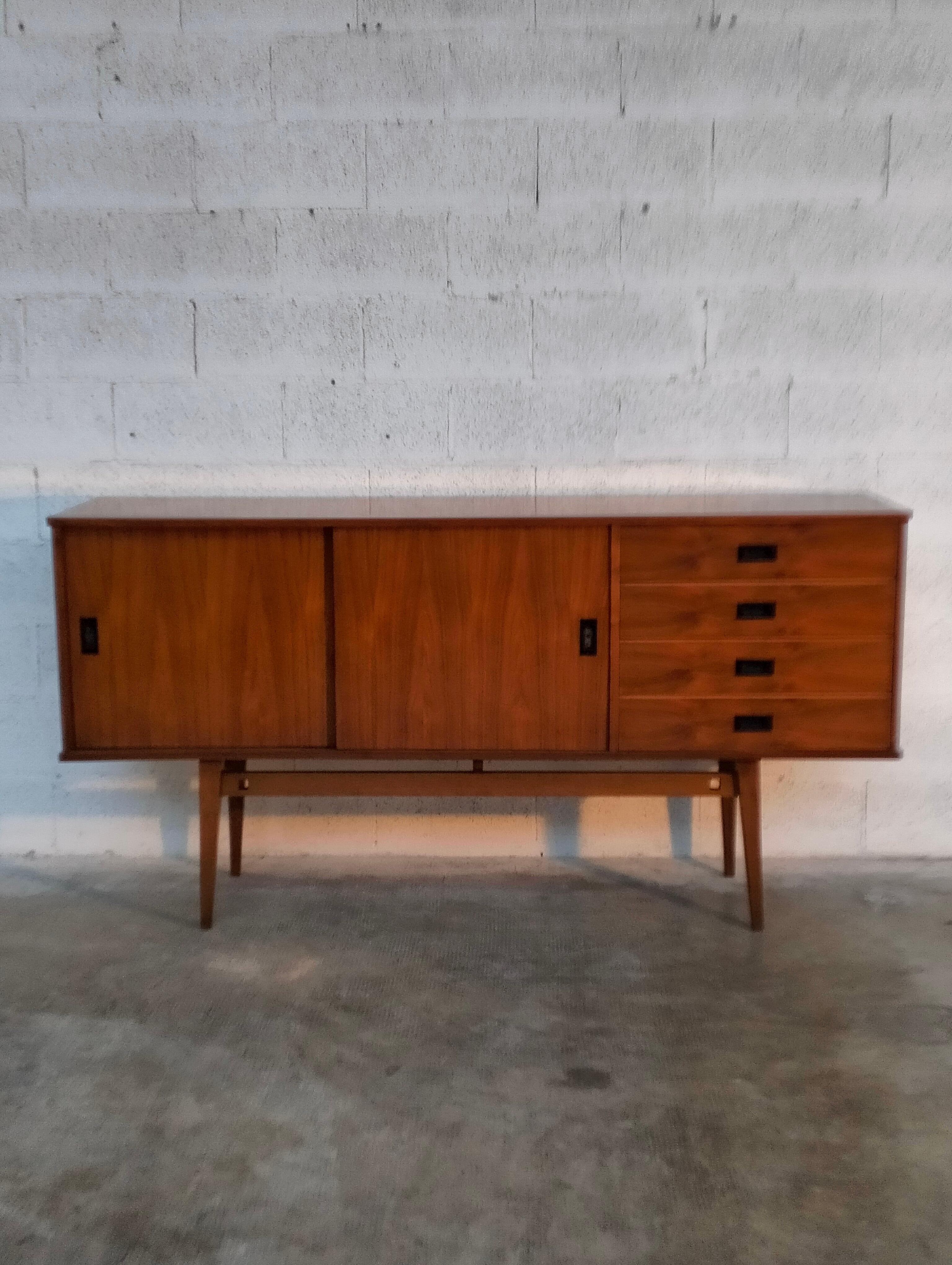 Mid-Century Modern Nordic Scandinavian Style Teak Sideboard from the 1960s For Sale