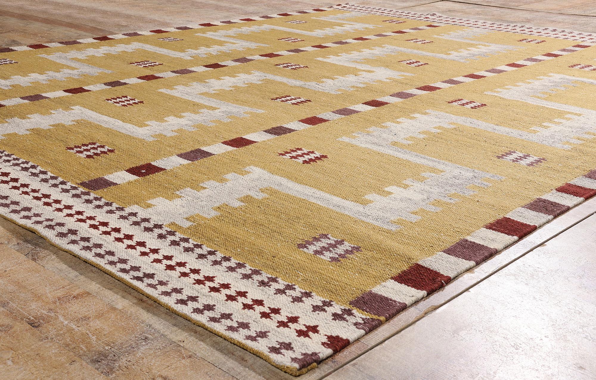 Indian Nordic Solstice: A Scandinavian Swedish-Style Masterpiece of Gilded Geometry For Sale