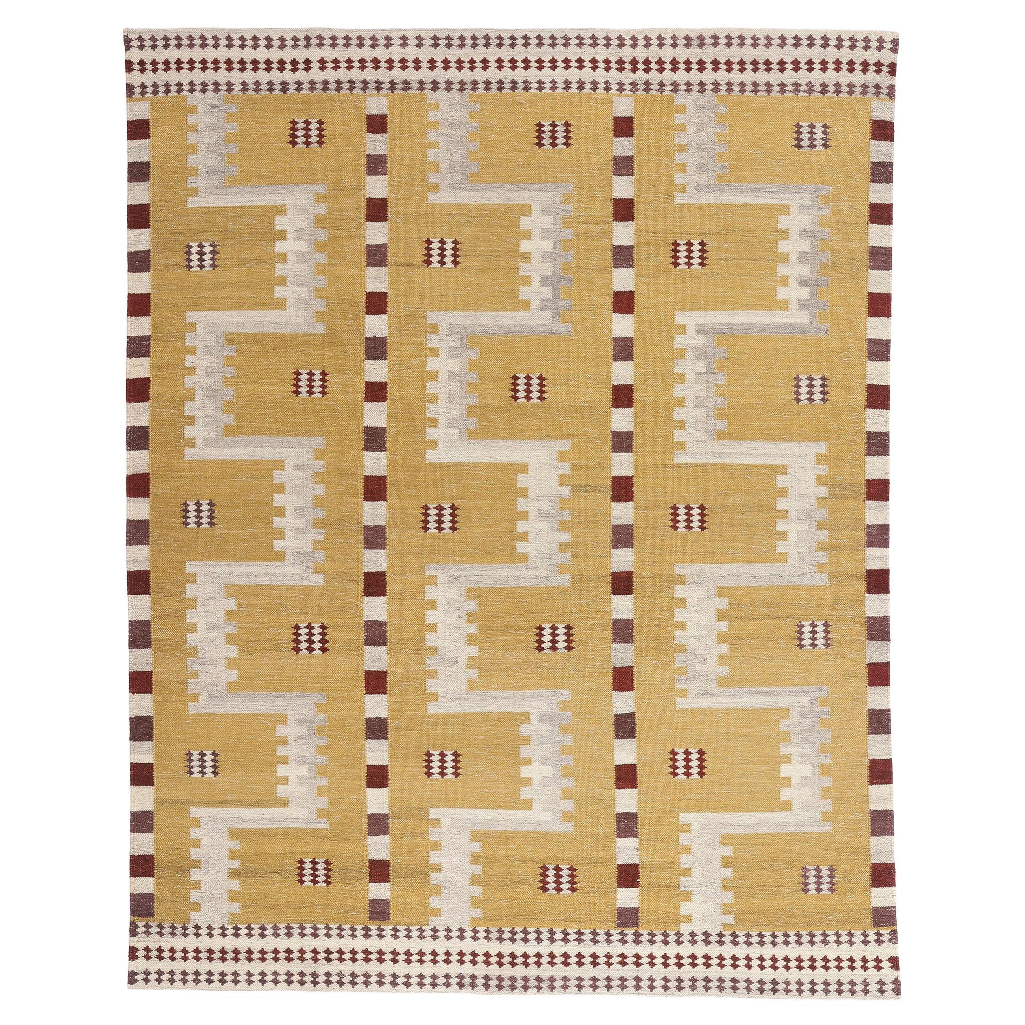 Nordic Solstice: A Scandinavian Swedish-Style Masterpiece of Gilded Geometry For Sale
