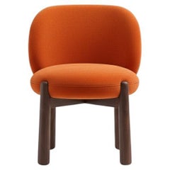 Nordic Style Dining Chair In Rich Orange Velvet By Gabriel Campello