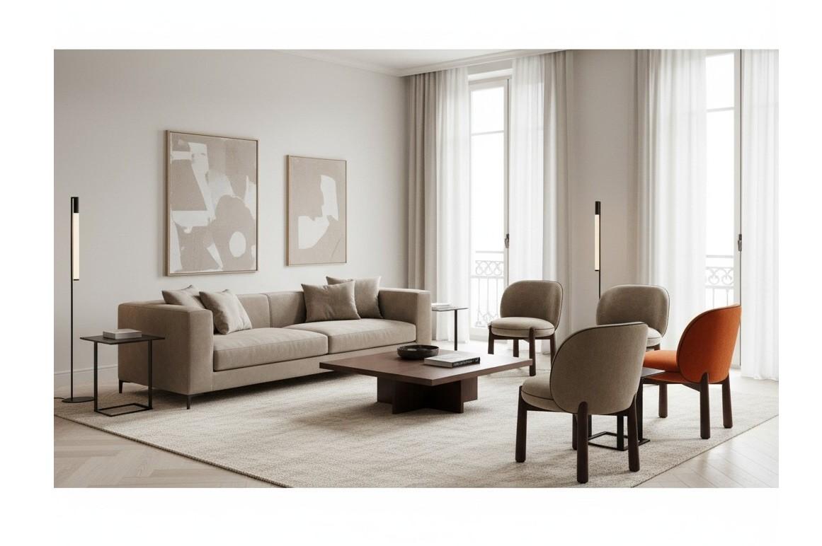 Nordic Style Dining Chair In Rich Orange Velvet By Gabriel Campello In New Condition For Sale In NEW YORK, NY