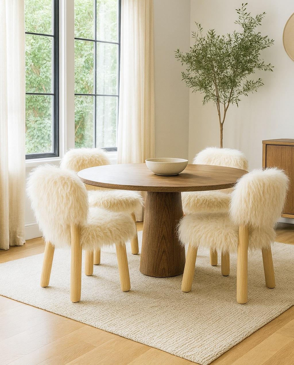 Contemporary Nordic Style Dining Chair In Rich Orange Velvet By Gabriel Campello For Sale