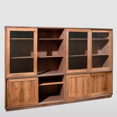 Nordic-Style Modular Bookcase with Sliding Doors