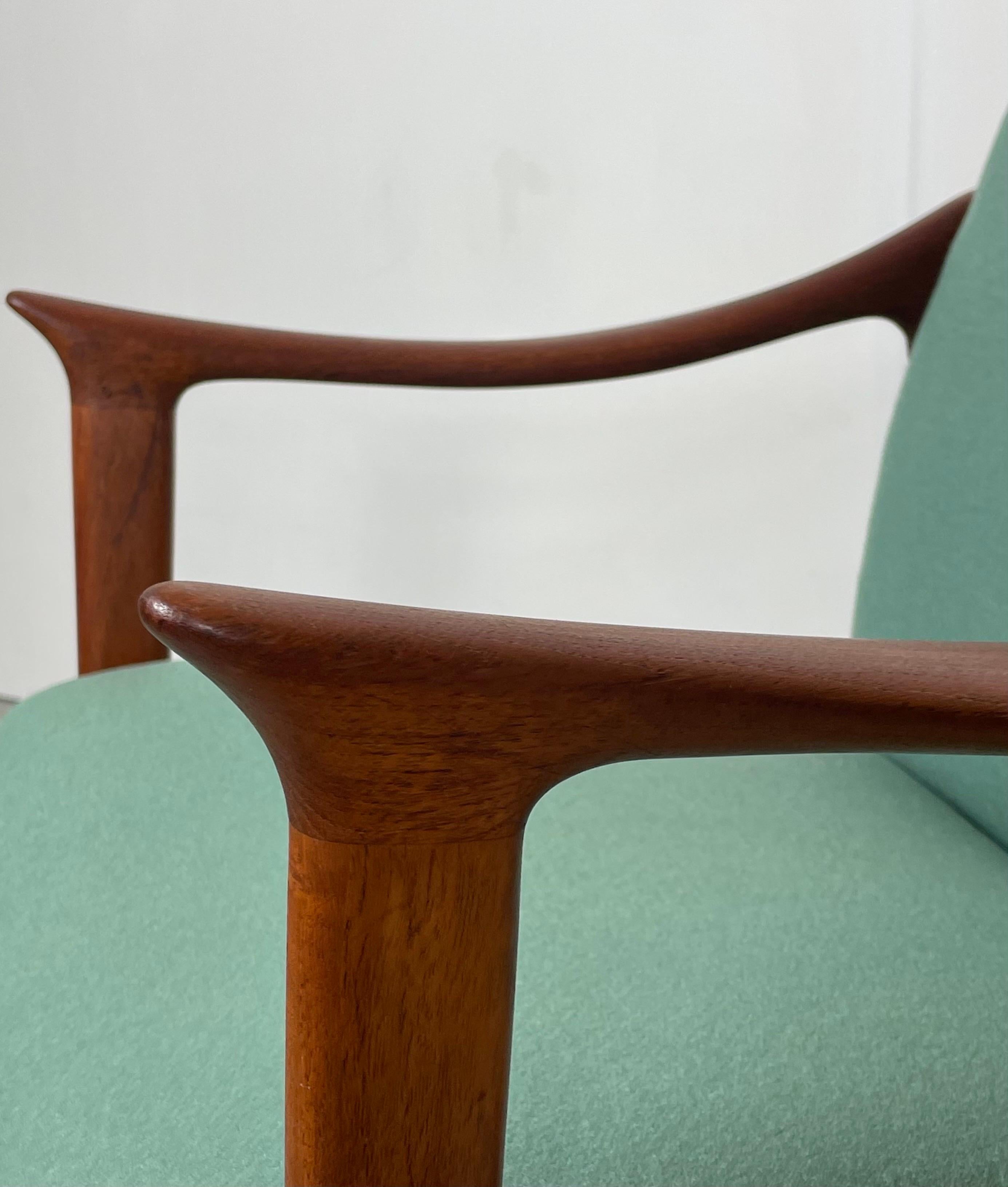 Scandinavian Modern Nordic Teak Arm Chair by Fredrik A. Kayser, 1950s For Sale
