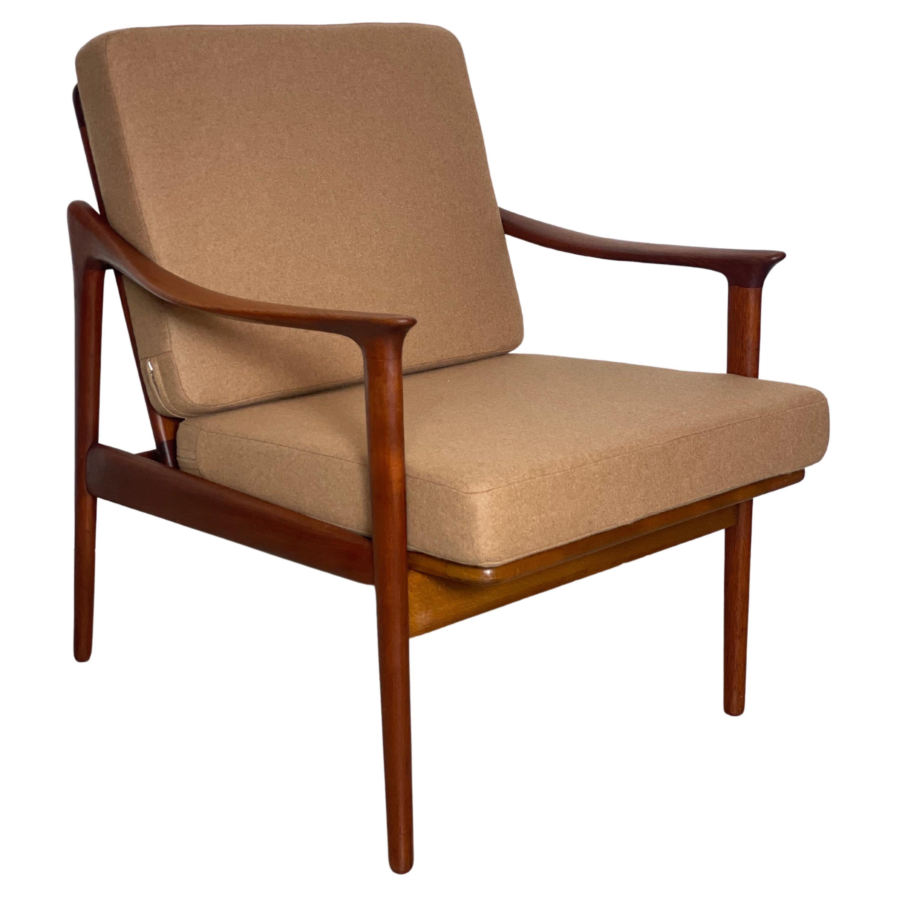 Nordic Teak Easy Chair by Fredrik A. Kayser 1950s For Sale