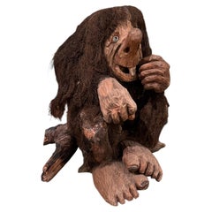 Nordic "Troll Son With Walking Cane" Sculpture - Handcrafted Folk Art, Norway