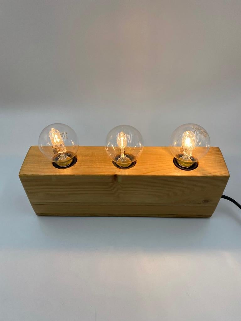 wood block lamp