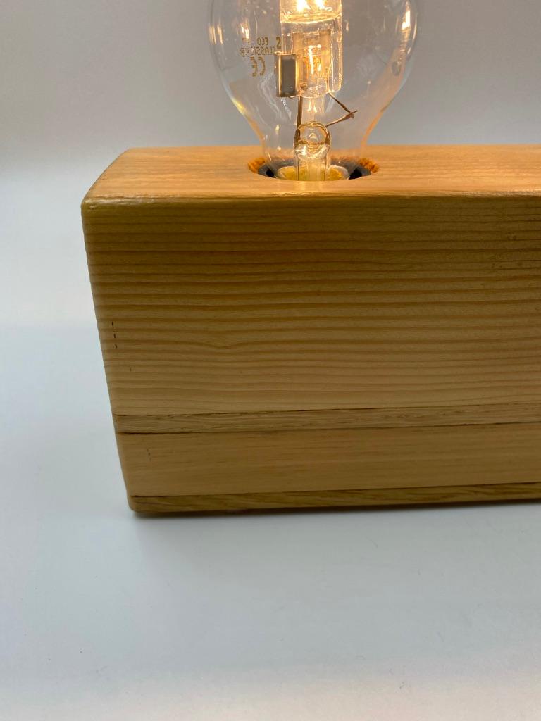 Nordic Wooden Block Table Lamp, 1980s In Good Condition For Sale In Achterveld, NL