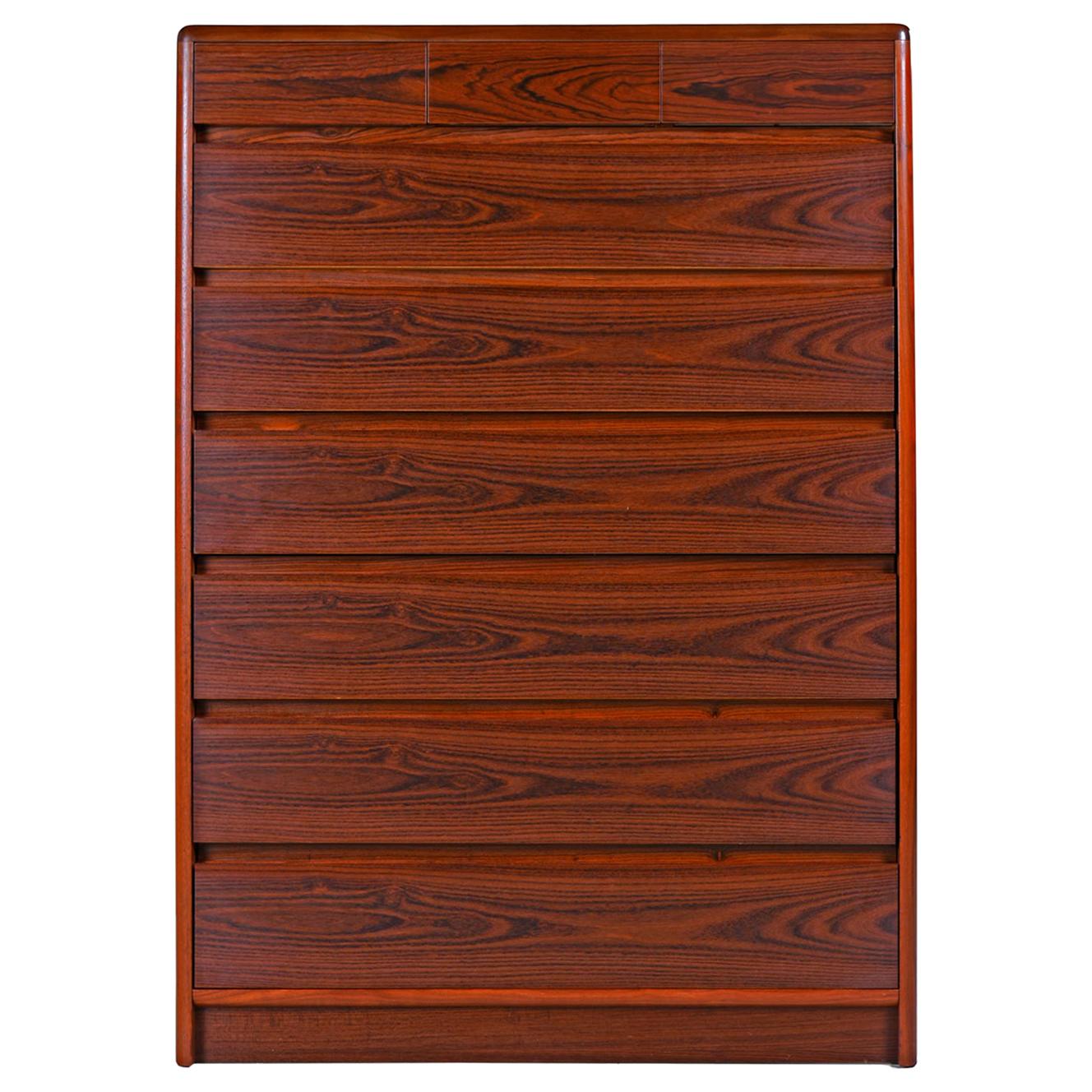 (2) Available and each sold separately.

Scandinavian inspired minimalism at its best. The rosewood veneers are rich and dark with flaring cathedral grain. High end Scandinavian cabinet shop construction inside and out with a mix of solid