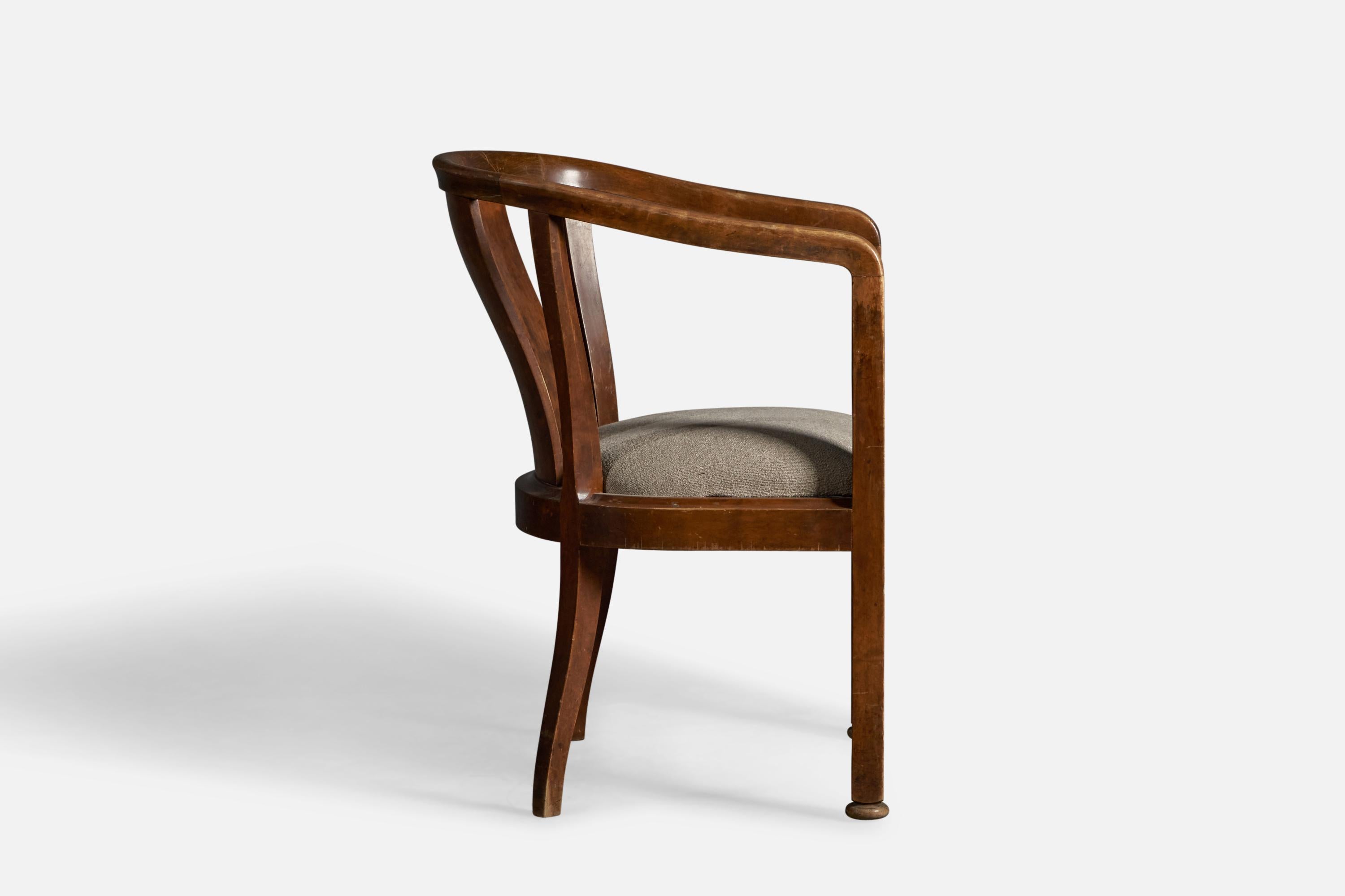 Nordiska Kompaniet, Arm Chairs, Birch, Fabric, Sweden, 1919 In Good Condition For Sale In High Point, NC