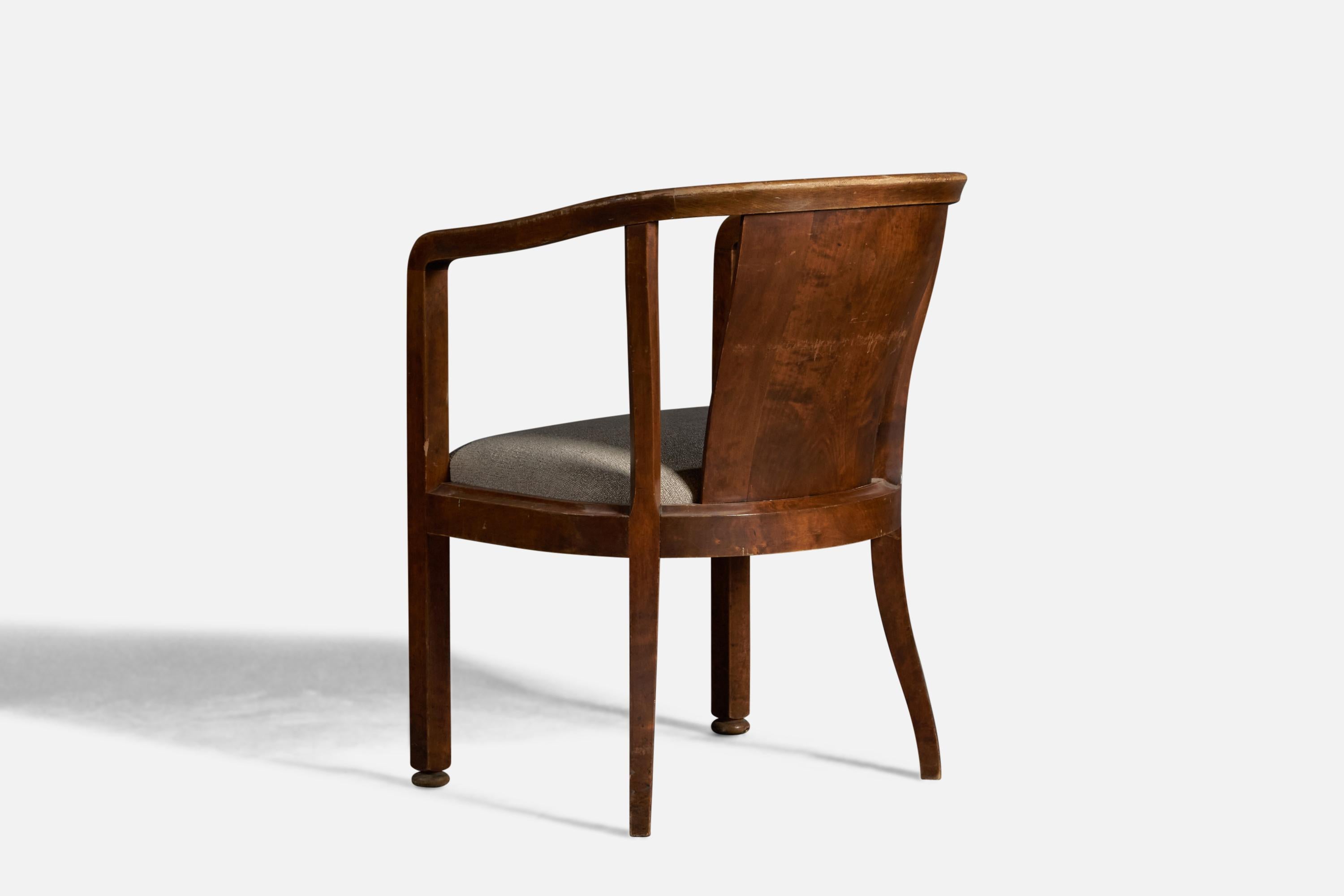 Early 20th Century Nordiska Kompaniet, Arm Chairs, Birch, Fabric, Sweden, 1919 For Sale